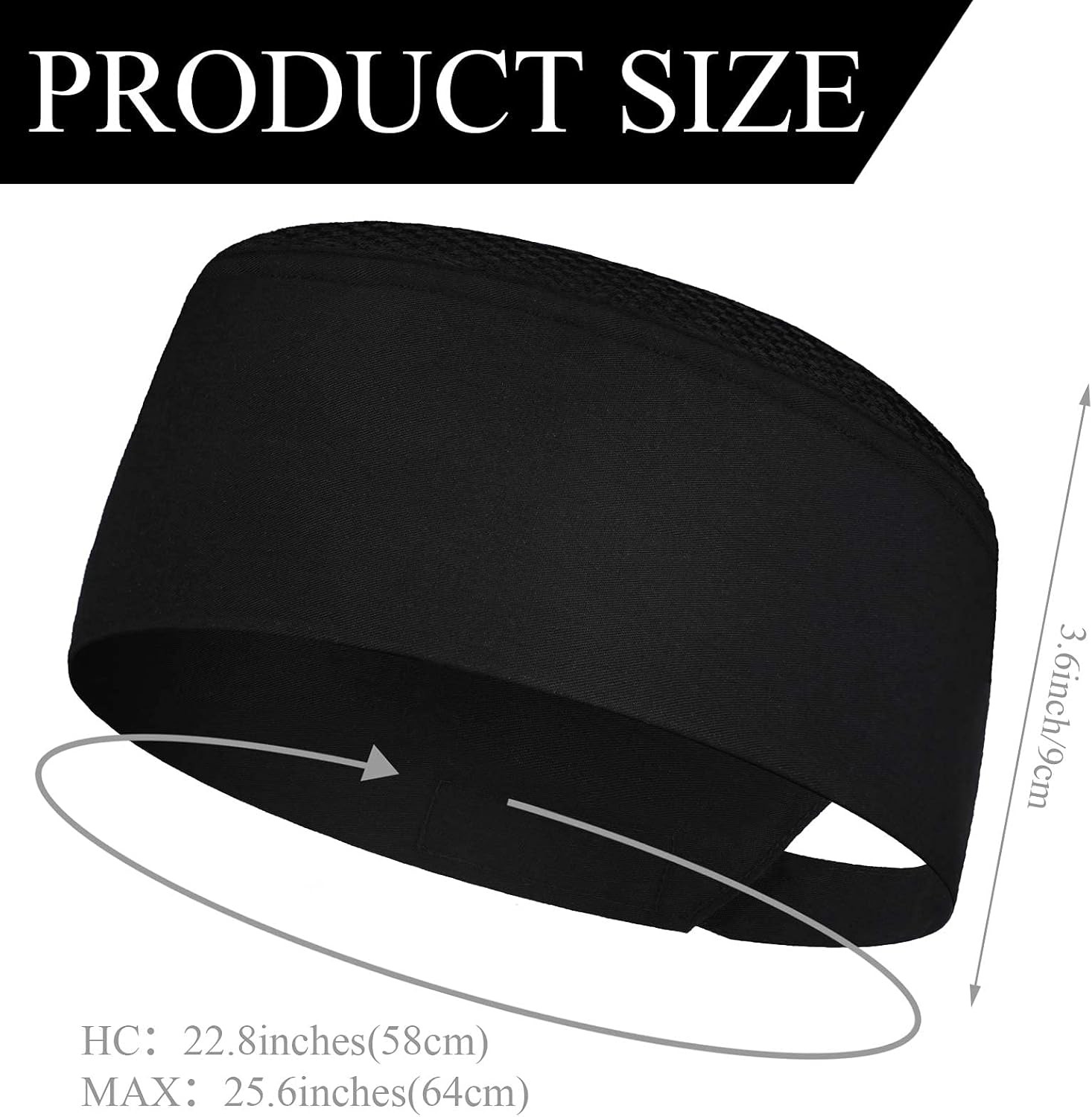 Sintege Unisex Chef Hats for Men Women Adult Adjustable Chef Beanie Caps with Br