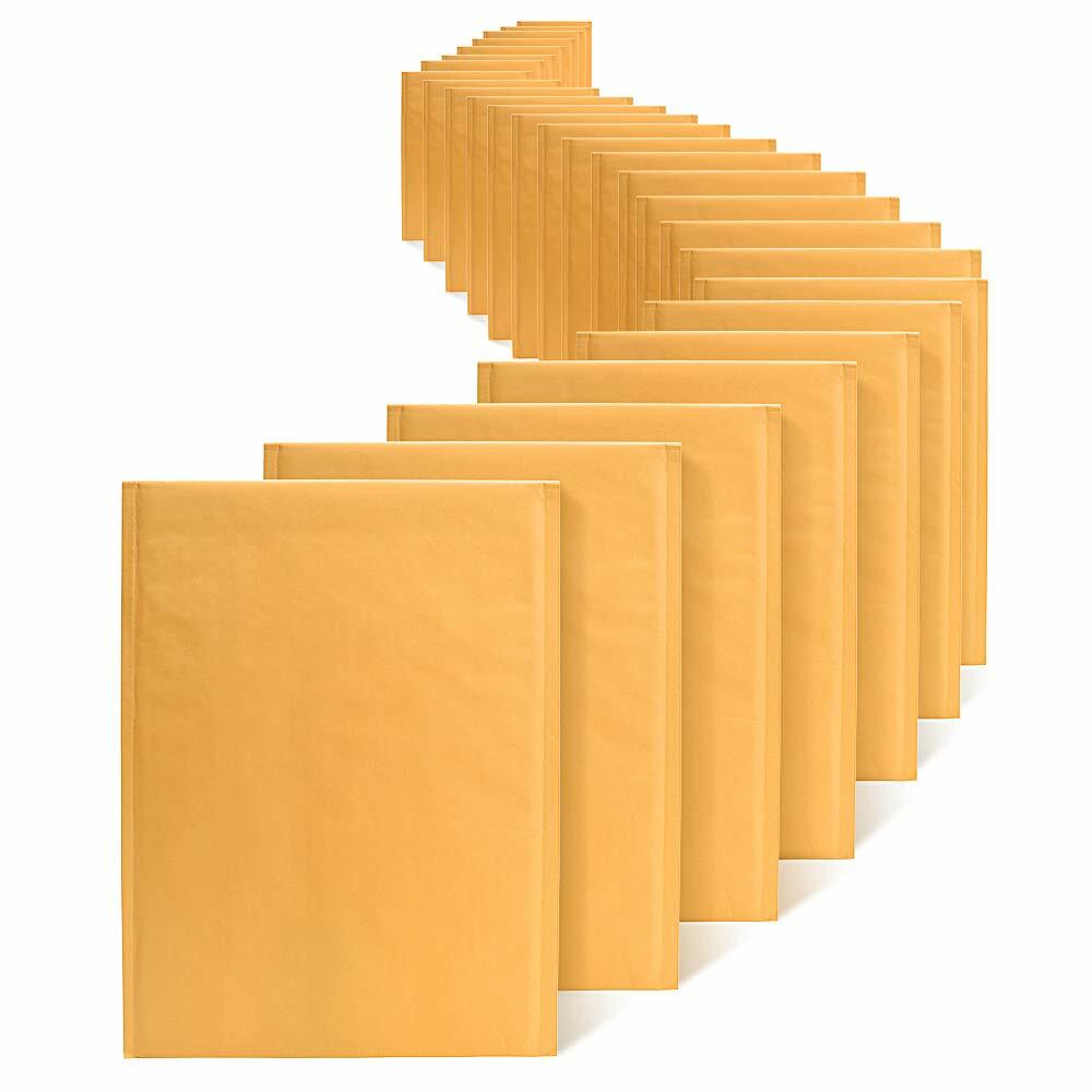 Yellow Kraft Air Bubble Mailer Padded Envelope Size 0 1 2 3 4 5 6 7 00 000 DVD