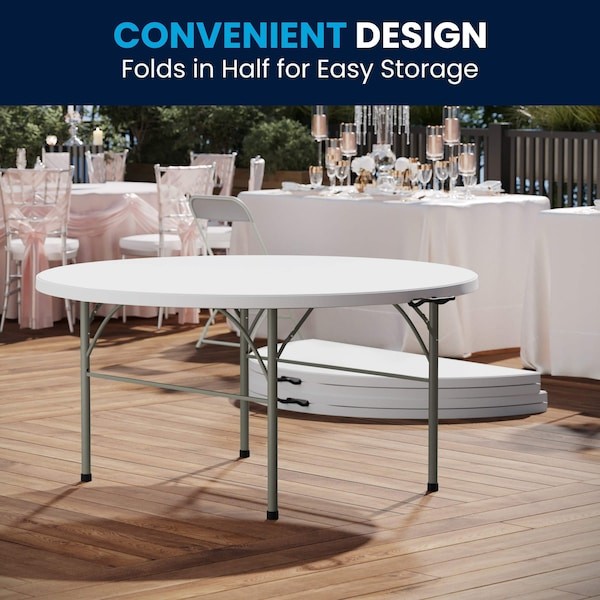 Flash Furniture Dad-154Z-Gg Round Folding Table, 60.5″ W, 60.5″ L, 29.5″ H,
