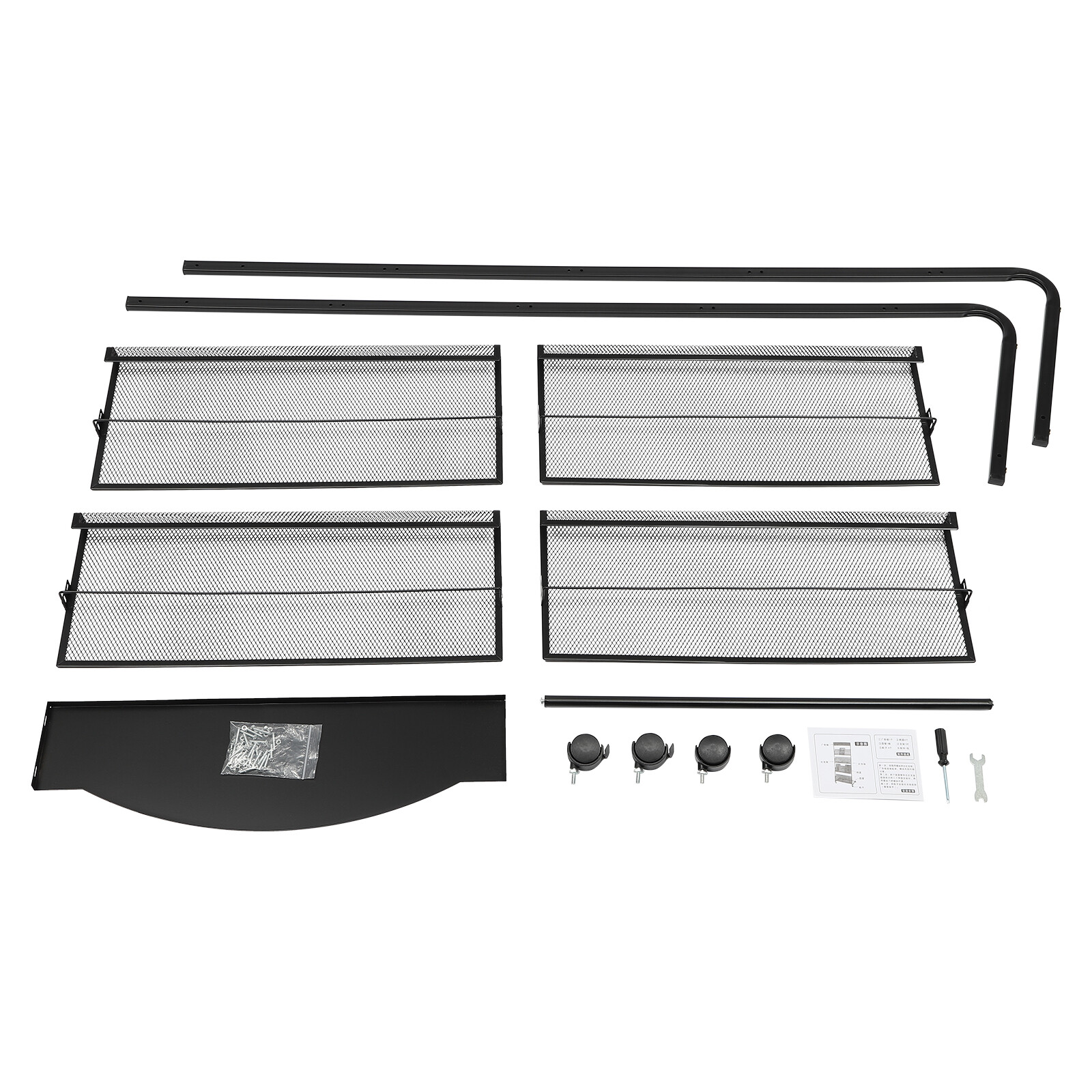 4-Tier Metal Wheeled Magazine Book Rack Newspaper Brochure Storage Display Stand