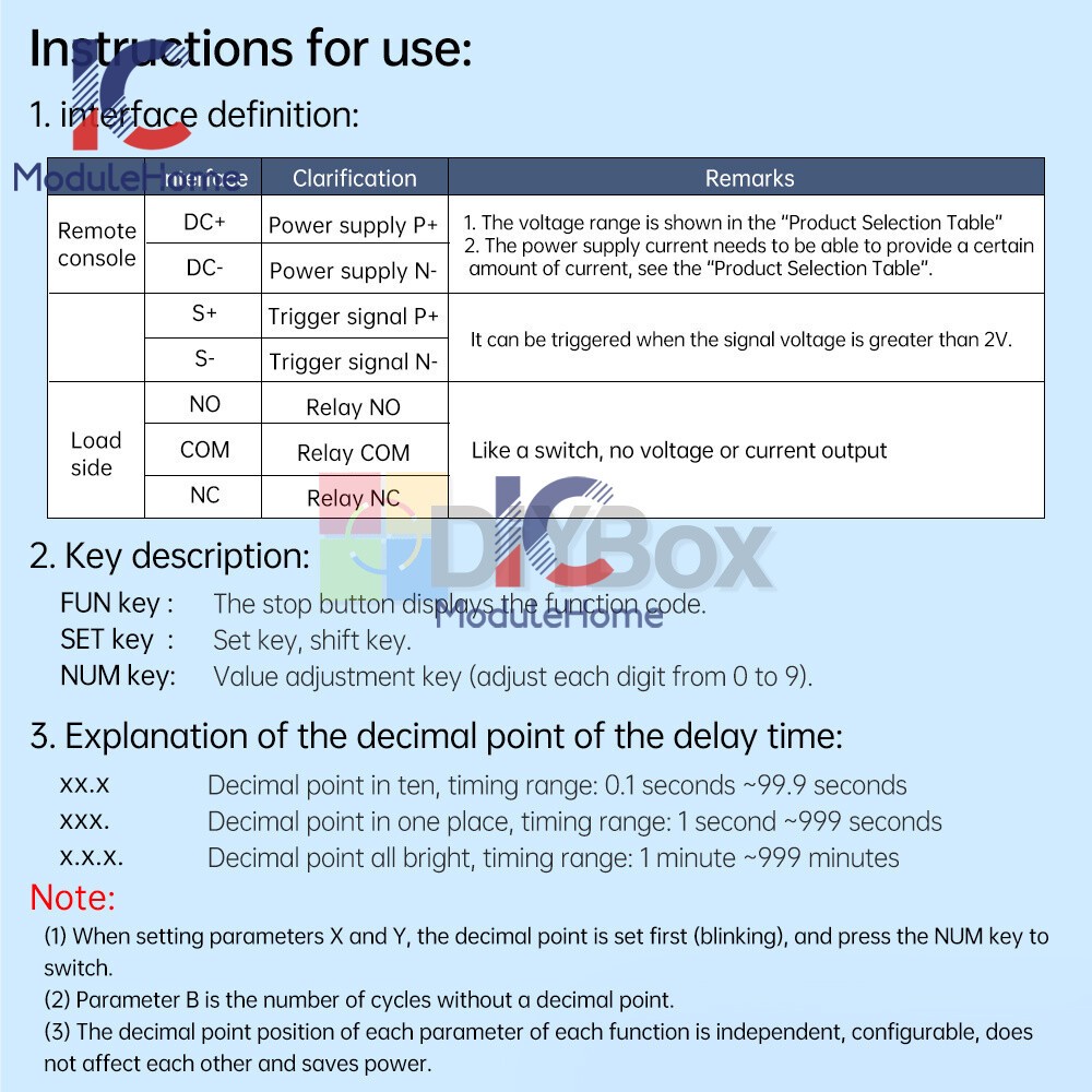 10A Time Relay Module Multi-function Digital Display Delay Start Relay Module