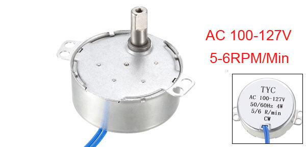 Turntable Synchronous Motor 50-60Hz 100-127 VAC CW 4W 5-6RPM