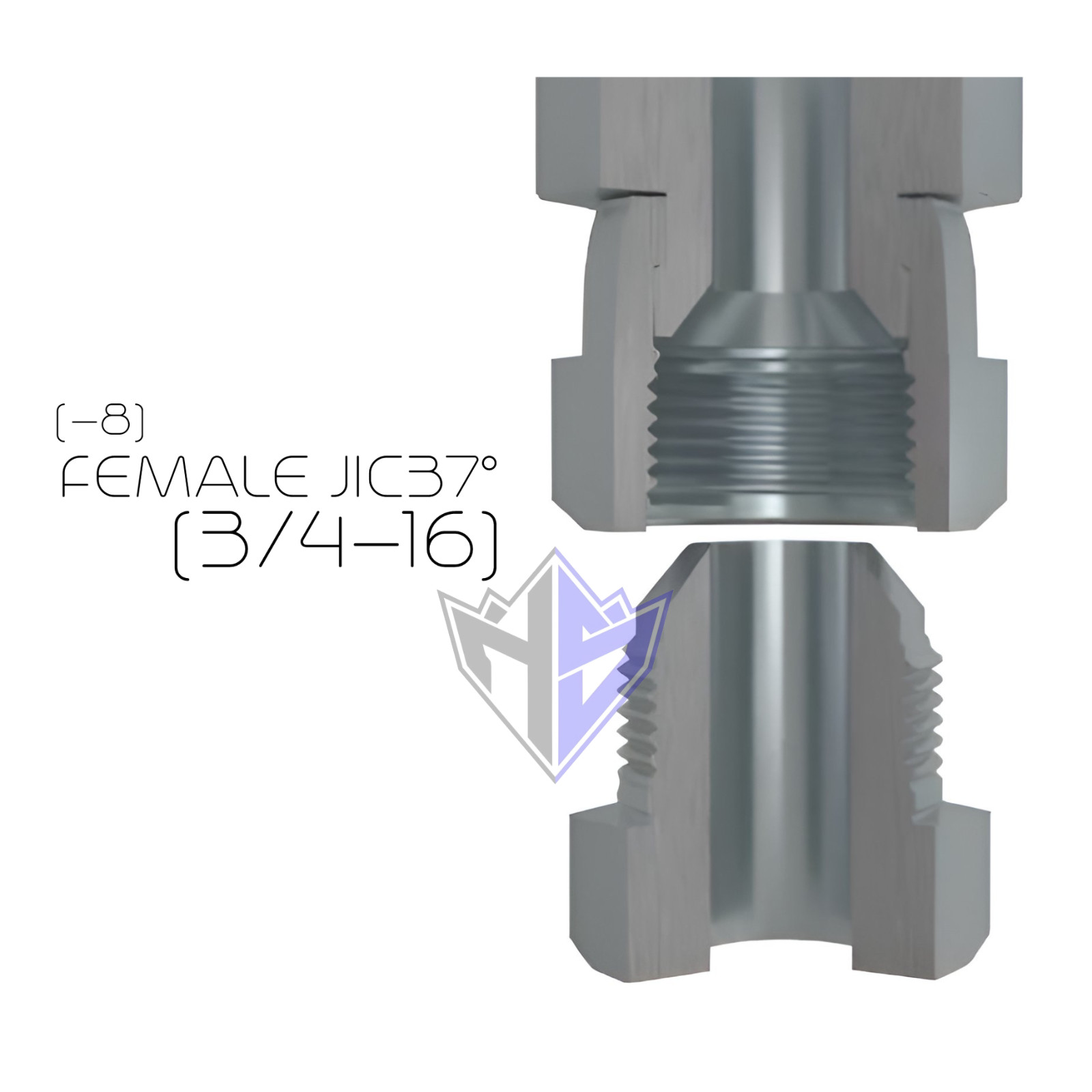 1/2″ Hydraulic Hose Assembly with 2- Female JIC 37° Ends, #8 JIC (90°/Straight)