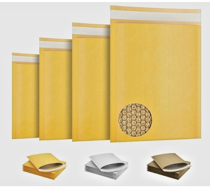 25 Yellow Kraft Bubble Mailers 6.5 x 9 Paper Cushion Padded Envelopes