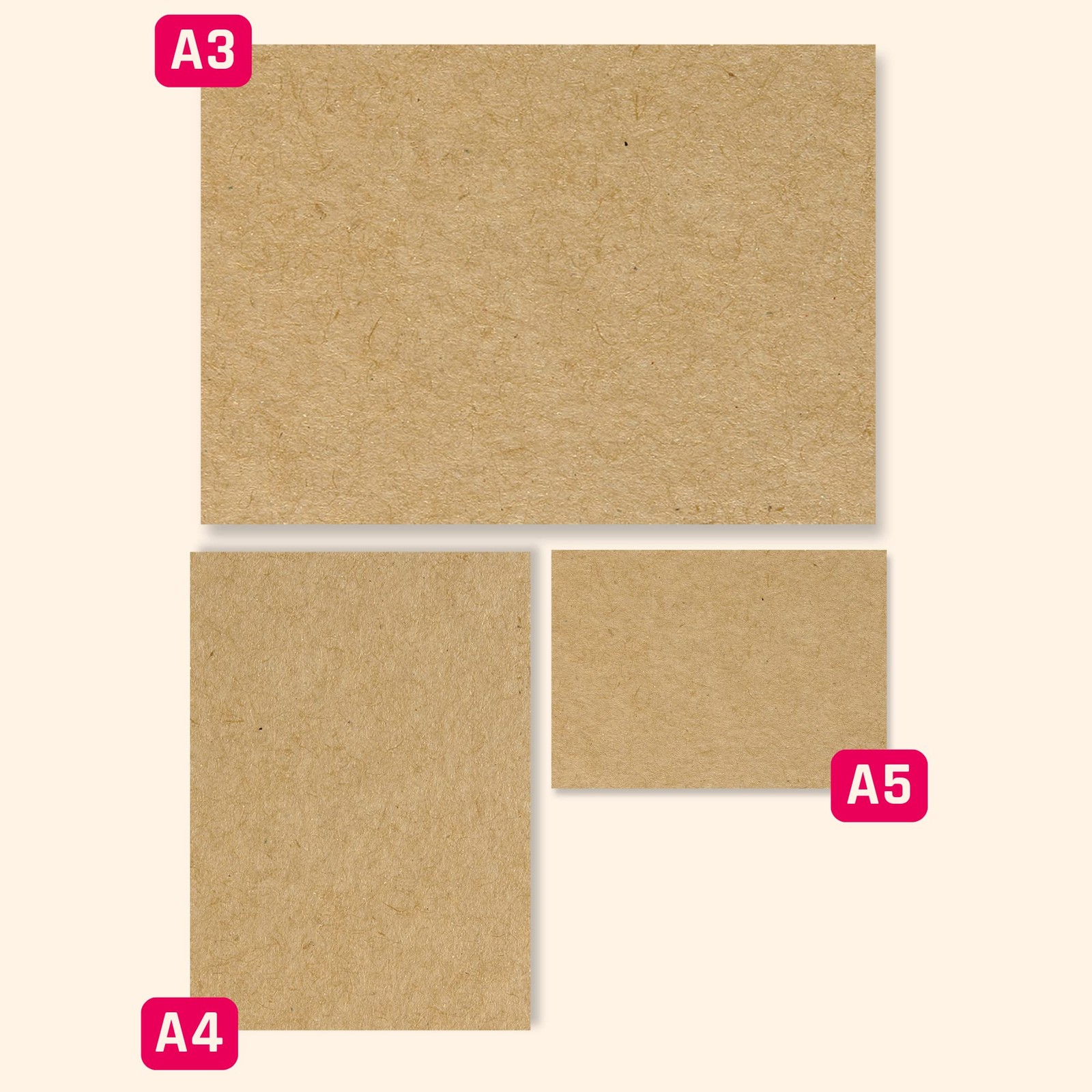50 Sheets A3 200g Kraft Paper, Cardboard Paper Clayboard Brown Cardboard