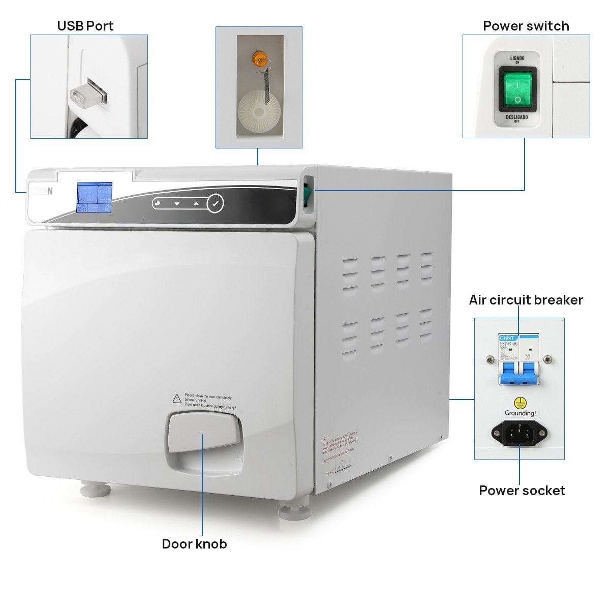 22L Class N Dental Autoclave Vacuum Steam Sterilizer with Drying Function