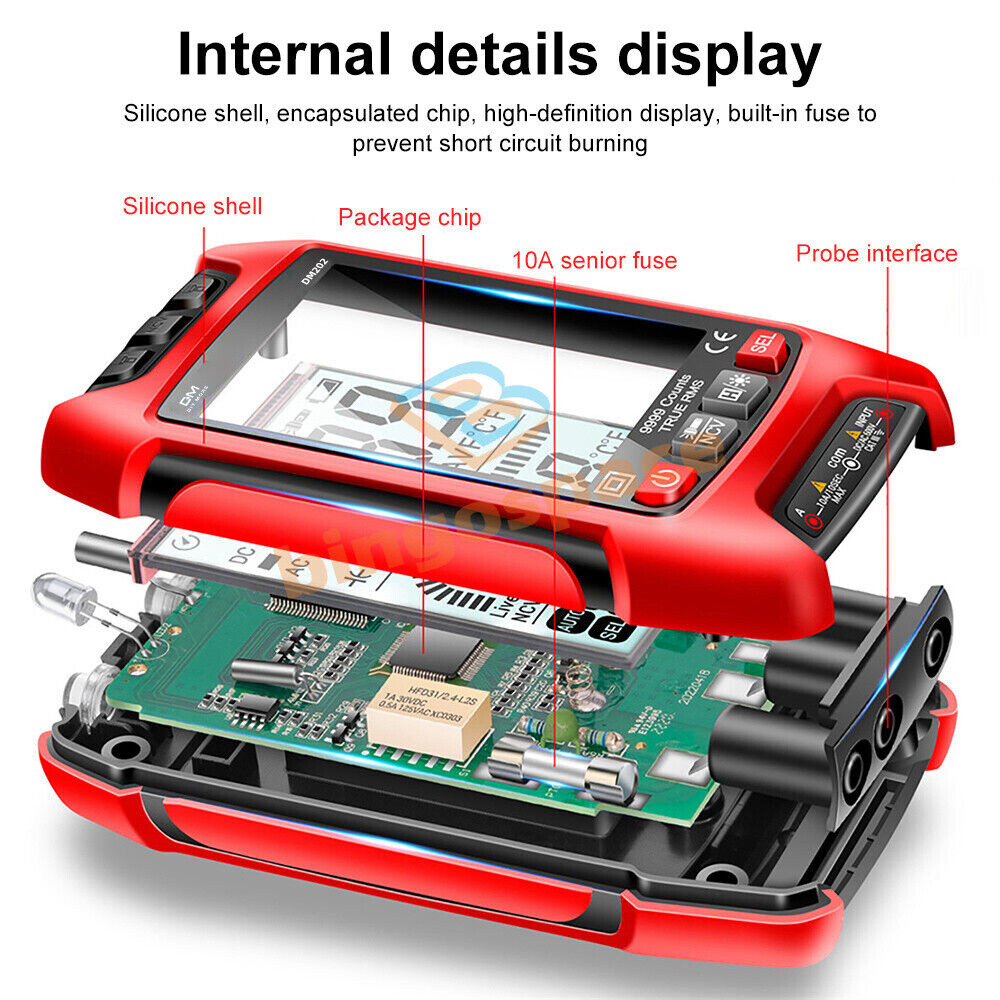 DM202 Digital Multimeter Voltmeter Resistance Capacitance Temp Transistor Meter