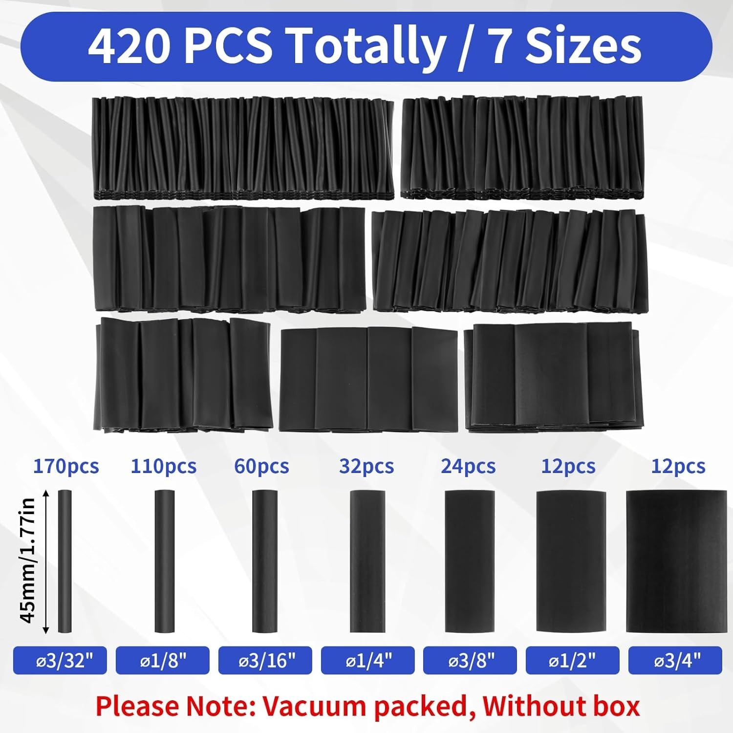 446 Pcs Heat Shrink Tubing Kit-4:1 Ratio Adhesive Lined Marine Grade Shrink