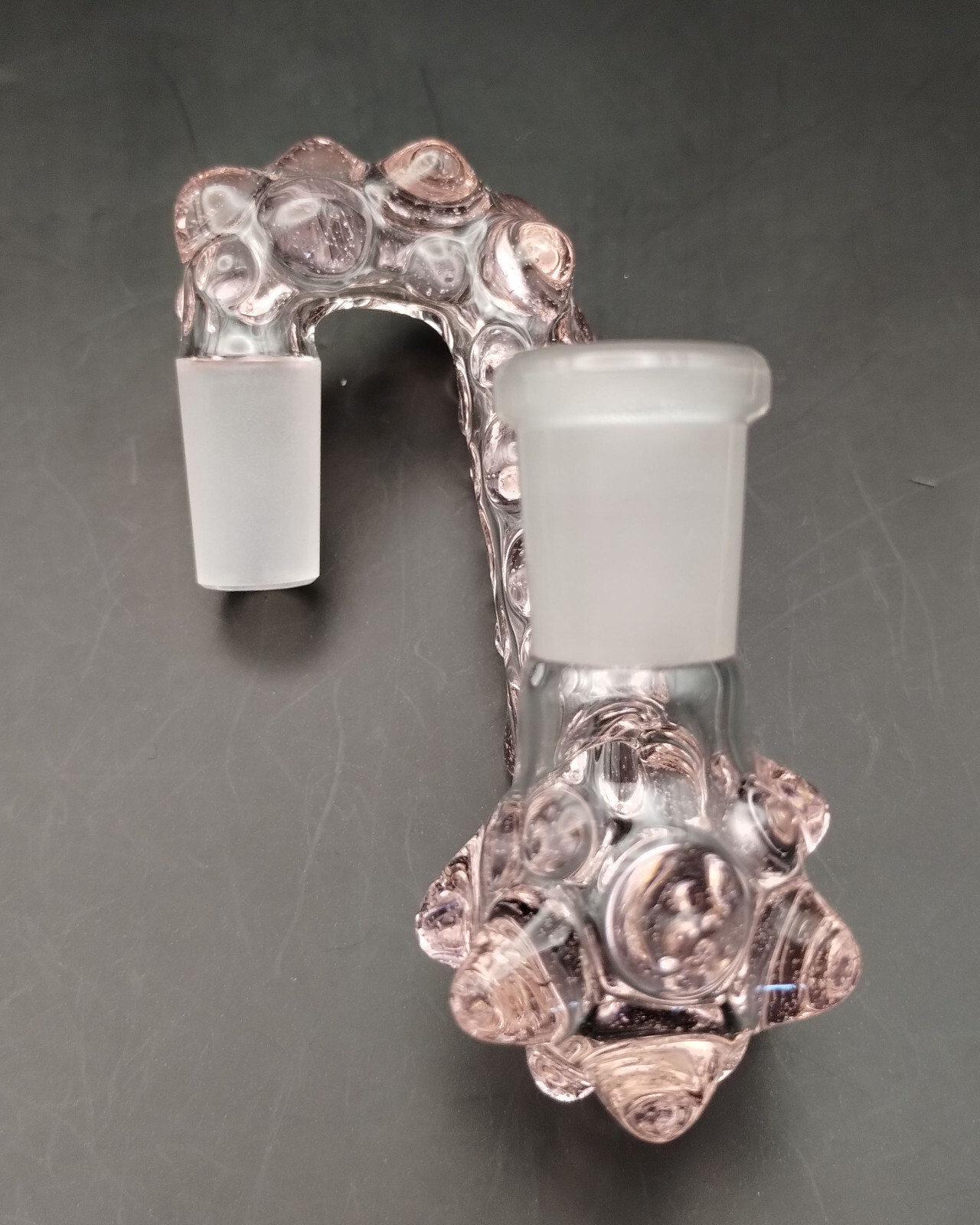 14mm Peach Pink Glass Drop Down Attachment Adapter