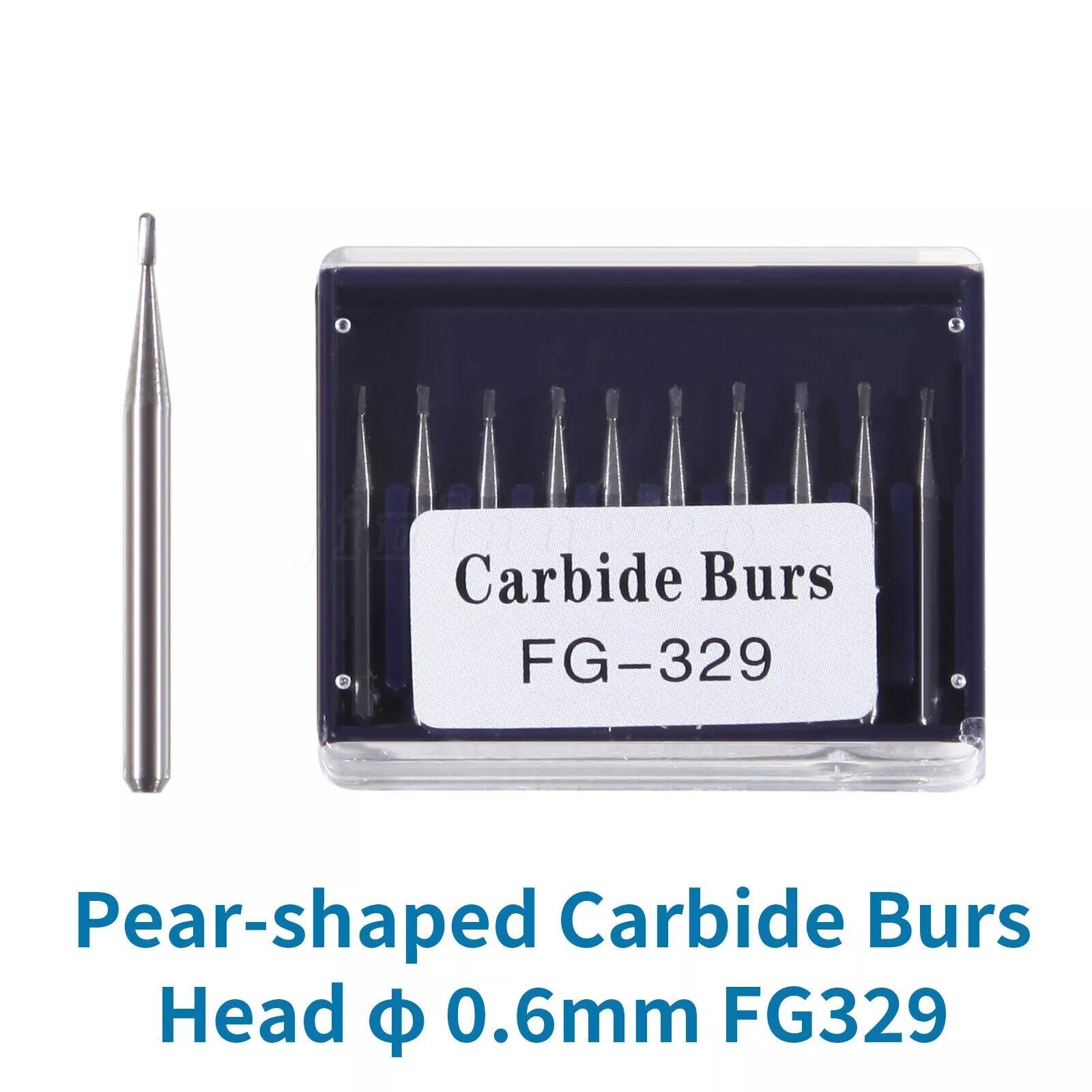 Dental Carbide Burs FG-329 Pear Burs for High Speed Handpiece 19mm 10pcs USA