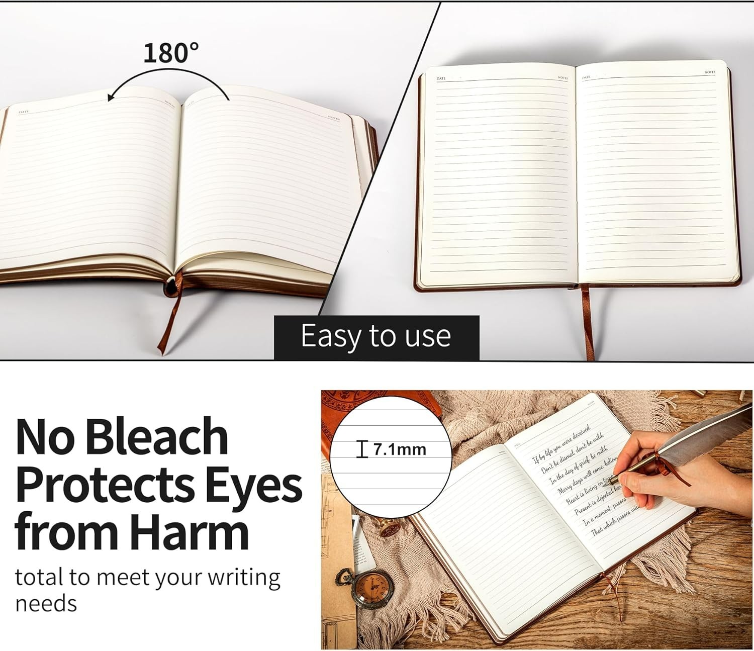 Lined Journal for Men Soft Cover Notebook Leather Journals for Writing, 180 L…
