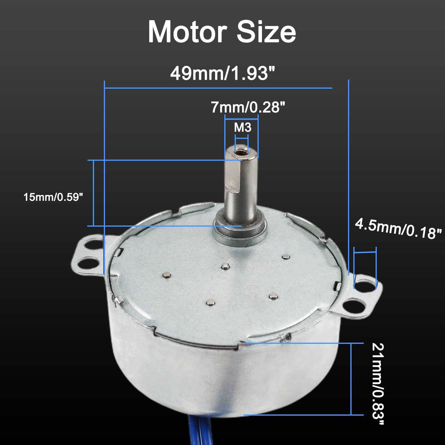 Synchronous Motor AC 110V 15-18RPM Turntable Motor CW Direction 4W TYC-50 Dou…