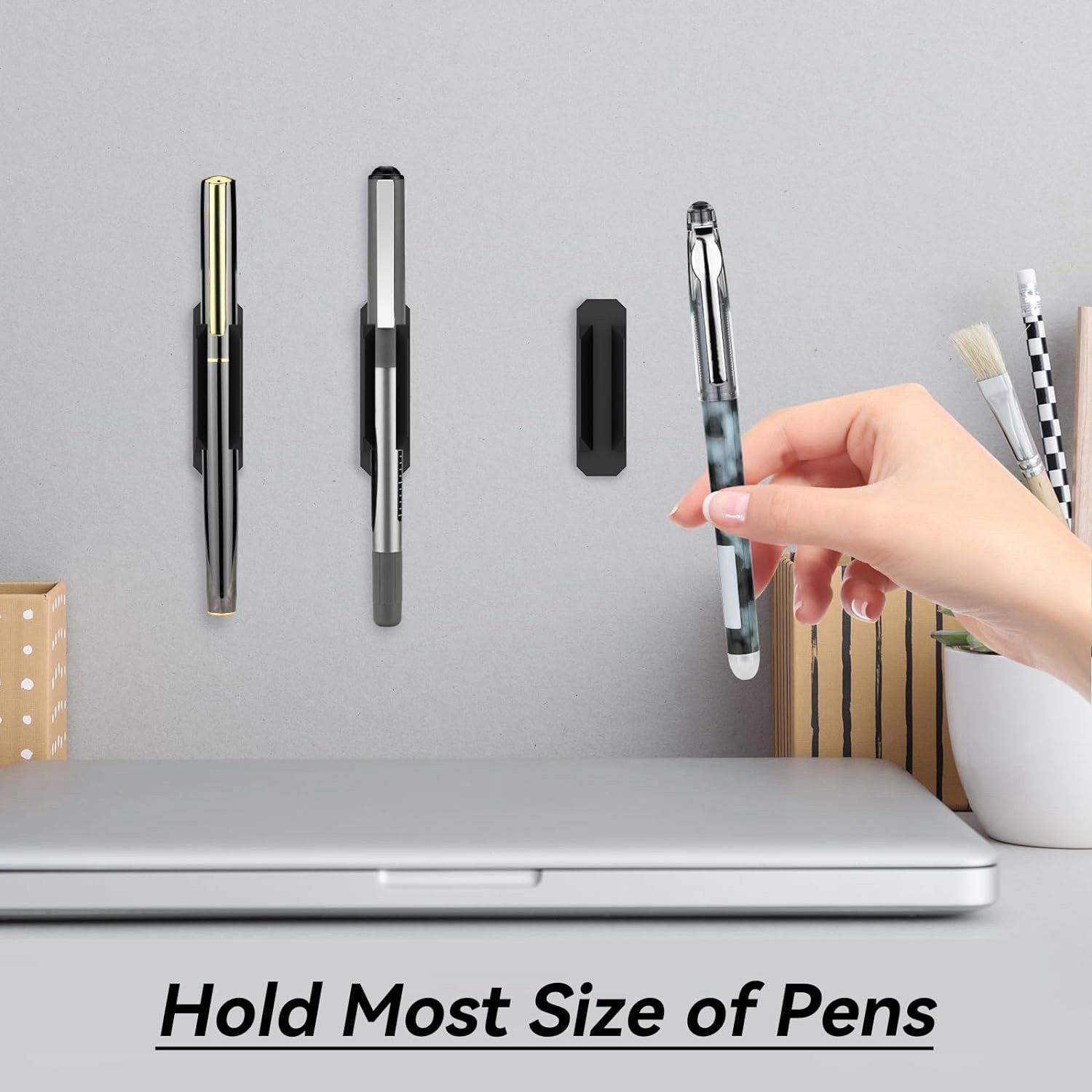 16Pack Adhesive Pen Holder Clipboard Pen Holder Stick on Pencil Holder Self2133