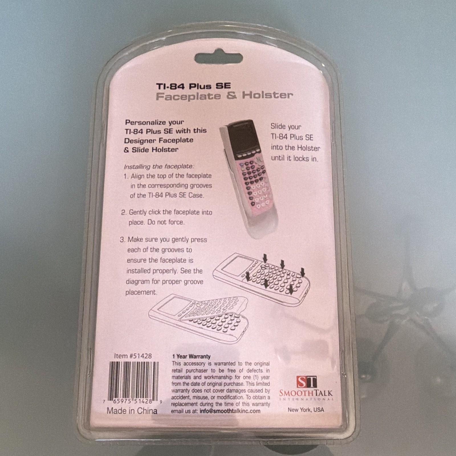 New SmoothTalk Zebra Faceplate & Slide Holster for TI-84 Plus SE – RARE PATTERN