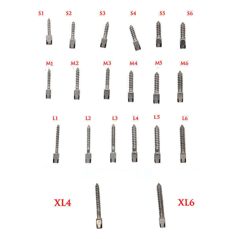 12Pcs/Box Dental Screw Posts Endodontic Gold Plated Conical Kits Refill All Size