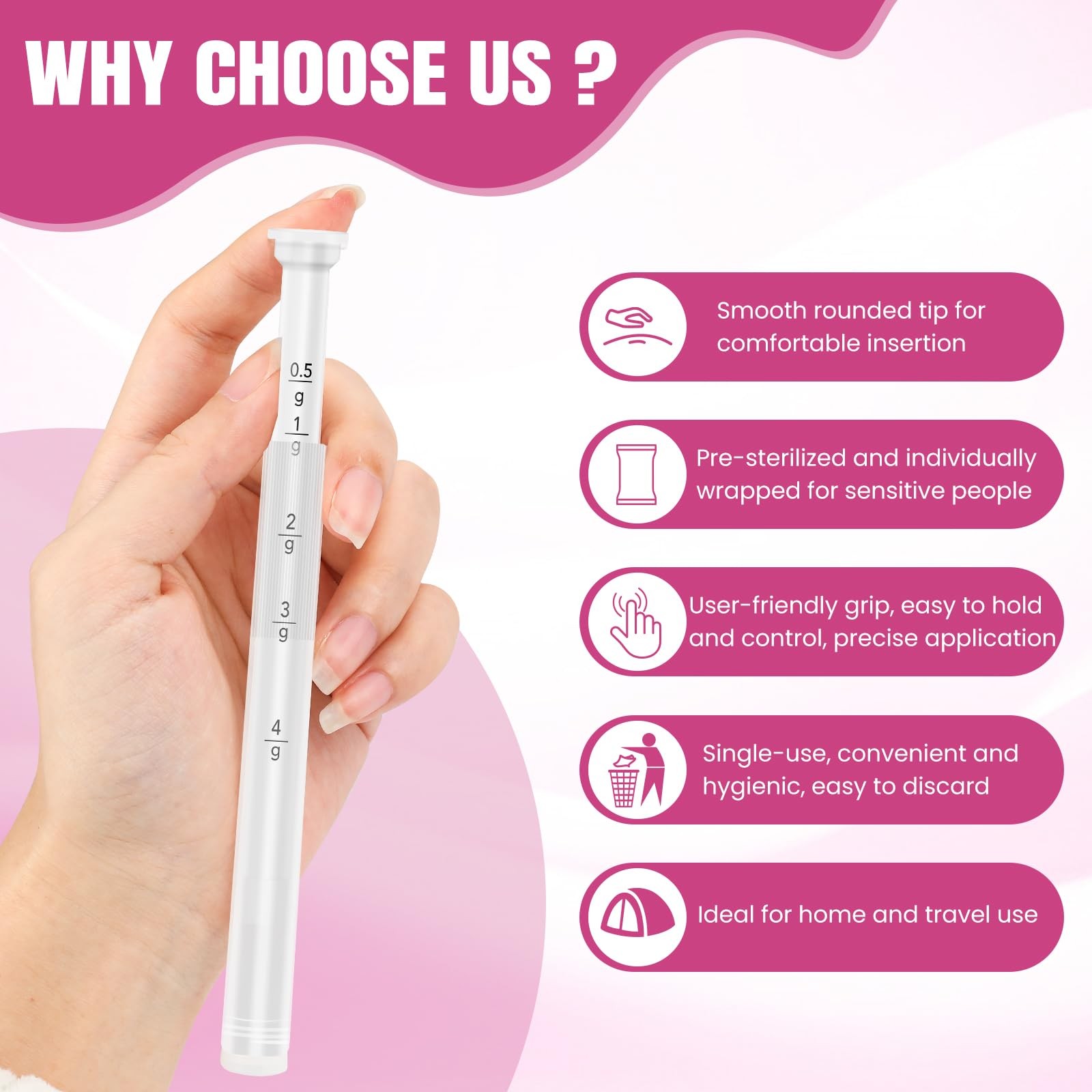 100 PACK Disposable Vaginal Suppository Applicator for 1 Count (Pack of 100)