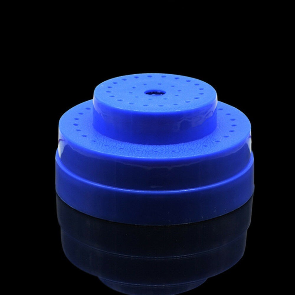 Round Dental Bur Block Holder Station with Lid – Plastic Holds 60 Burs HP RA FG