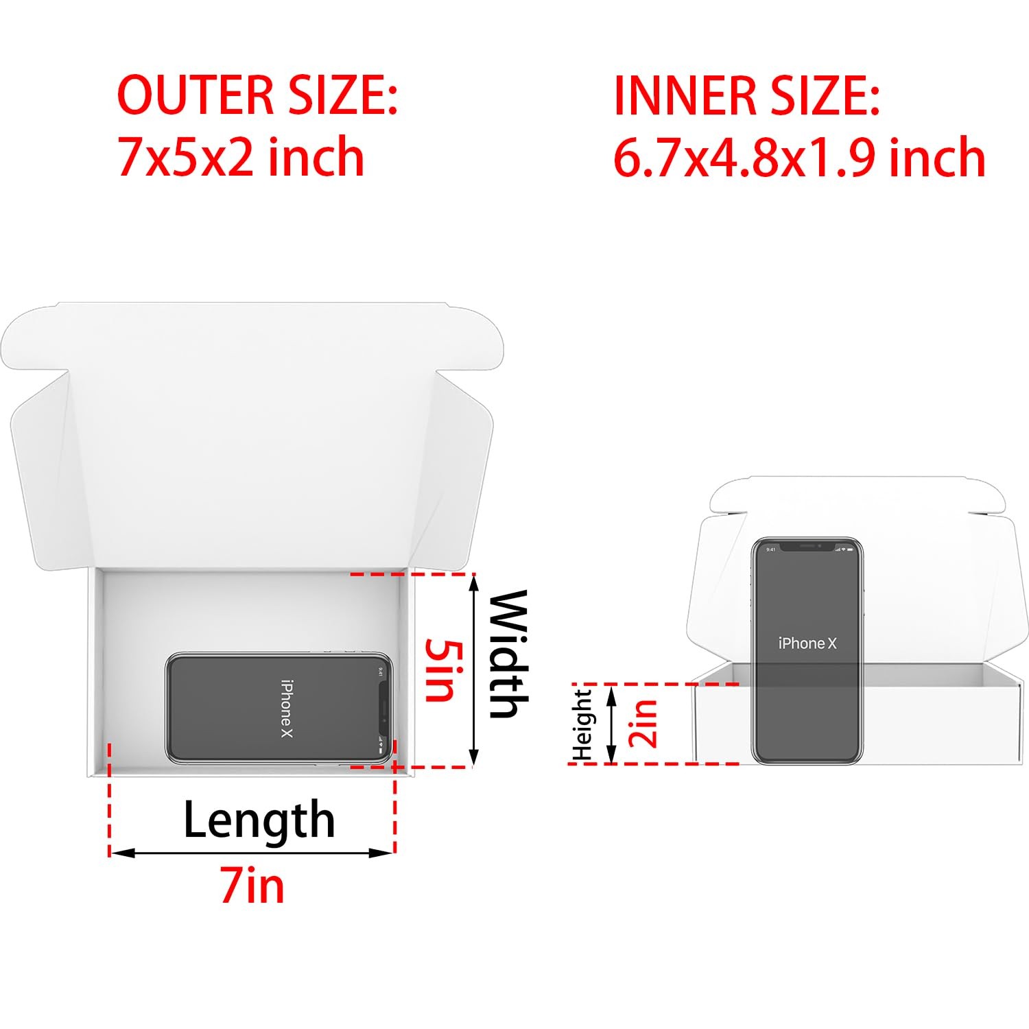 7x5x2 inches Small Shipping Boxes Set of 50 – Pink Mailer Corrugated Cardboard B