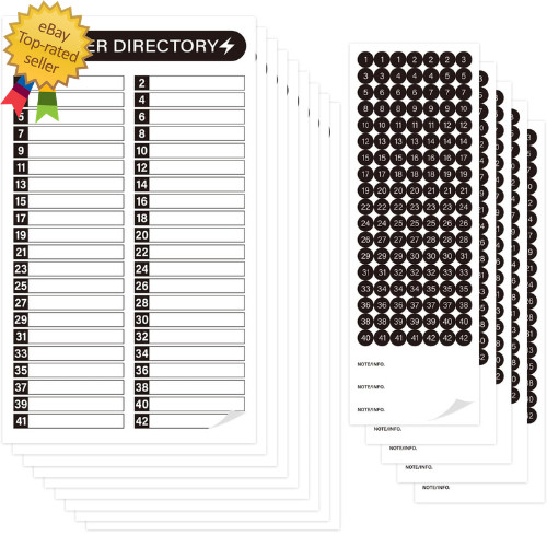 16 Sheets Breaker Panel Labels Electrical Box Sticker Numbers Breaker