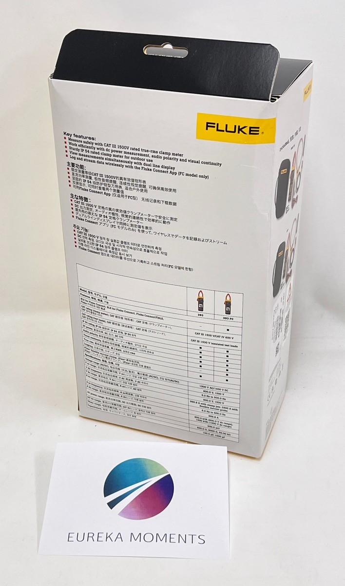 Fluke 393 FC 1500V True RMS Clamp Meter CAT III Compact IP54 Rated NEW from JP