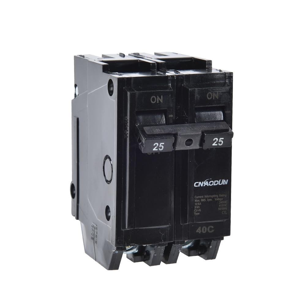 CNAODUN 100 Amp 2 Pole Circuit Breaker 120 240VAC 10KA Plug In Mount CB2P-100A