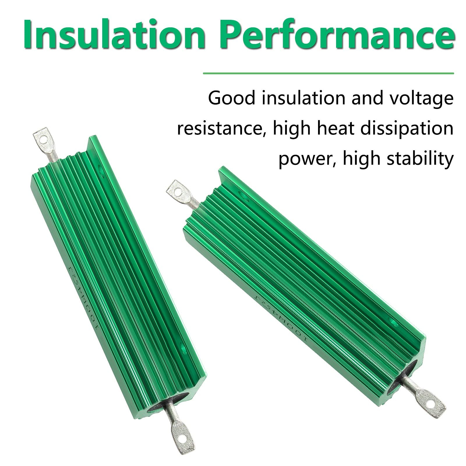 Bonsicoky 2Pcs 100W 4 Ohm Wirewound Resistors, Aluminum Housed 4