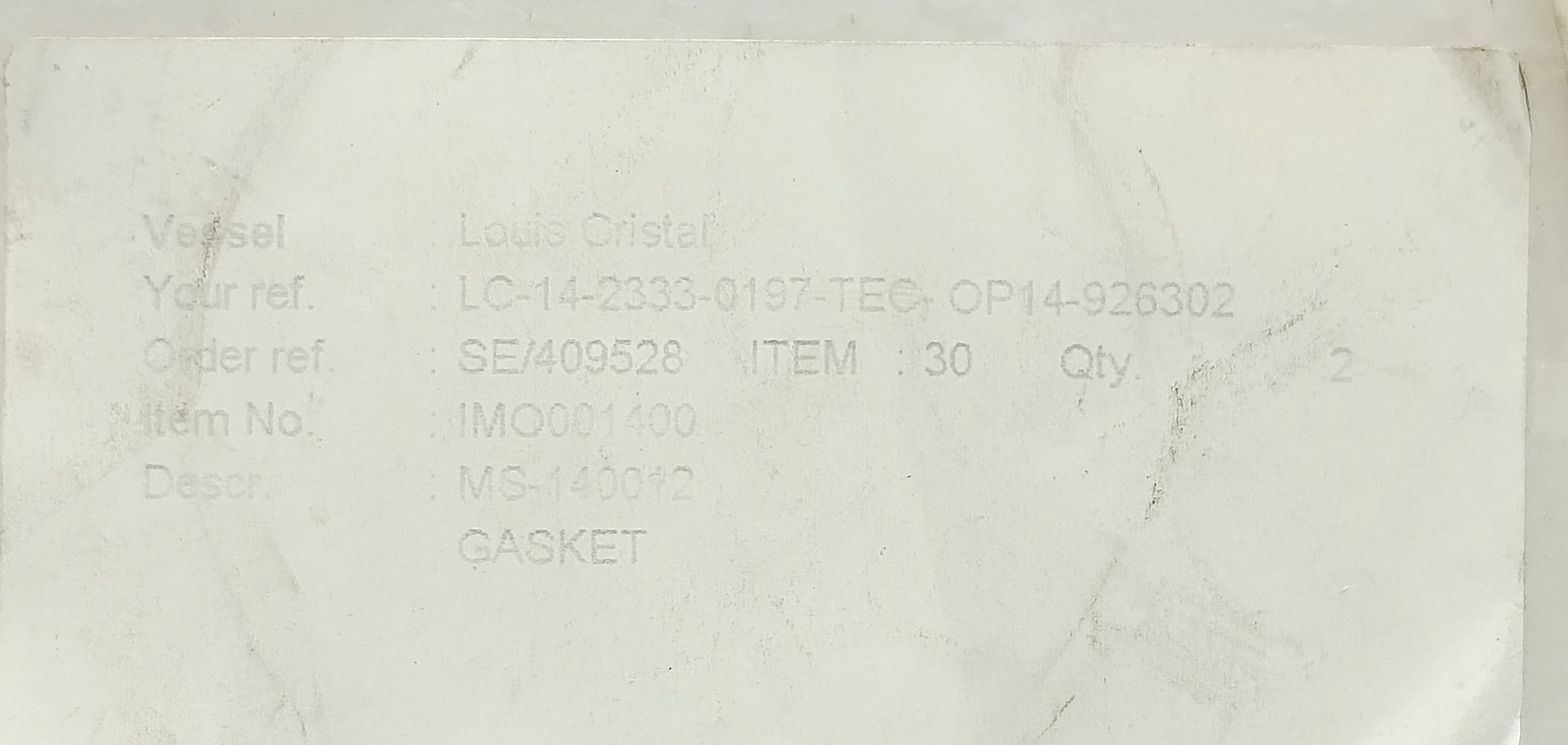 KLINGERSIL C-4430 140012 IMO 556 HYDRAULIC PUMP GASKET SURPLUS REPLACEMENT PART