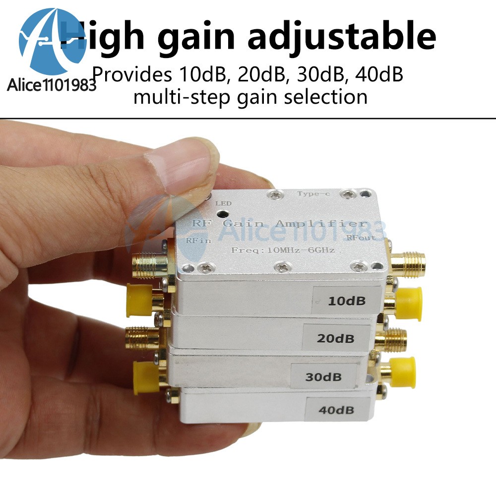 10M-6GHz Low Noise Amplifier Gain 10-40DB LNA RF Amp Signal Driving Receiver