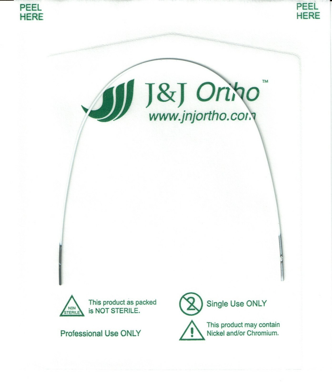 J&J Ortho™ Orthodontic White Coated Arch Wire Ovoid / Natural Optional (1/pk)