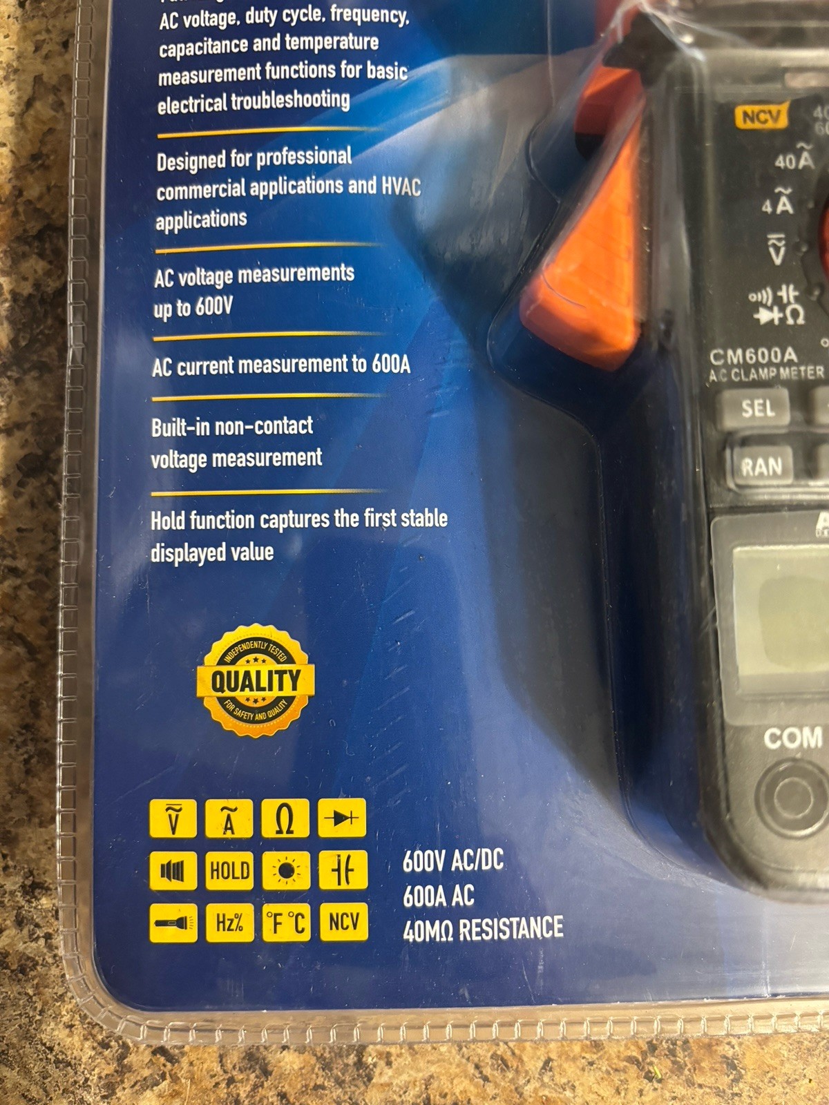 Ames Instruments CM600A Cat III 600 V AC Compact Clamp Meter Digital