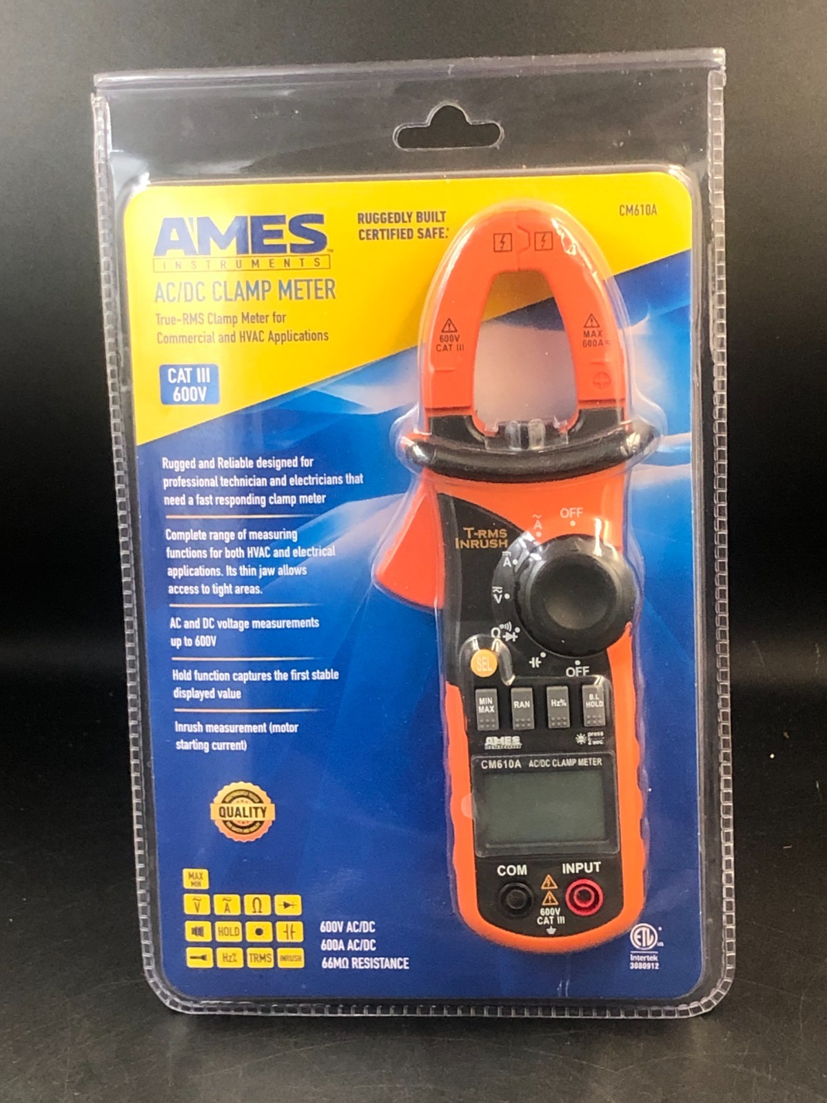 Ames Instruments CM610A 600A True-RMS AC/DC Clamp Meter