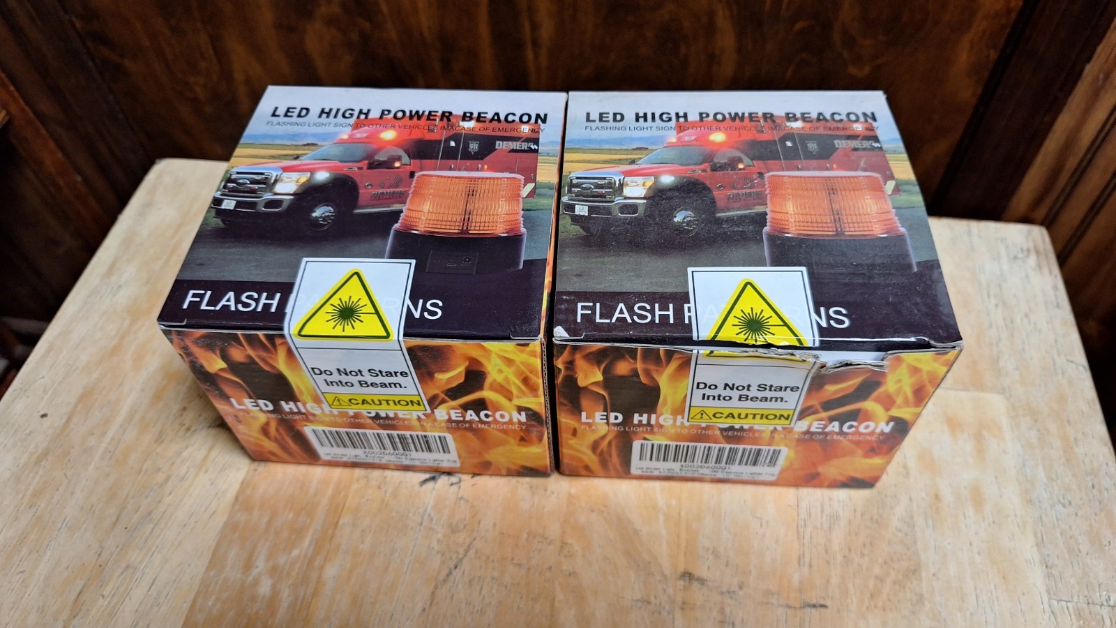 Set Of 2 LED High Power Beacon With Flashing Light For Vehicles