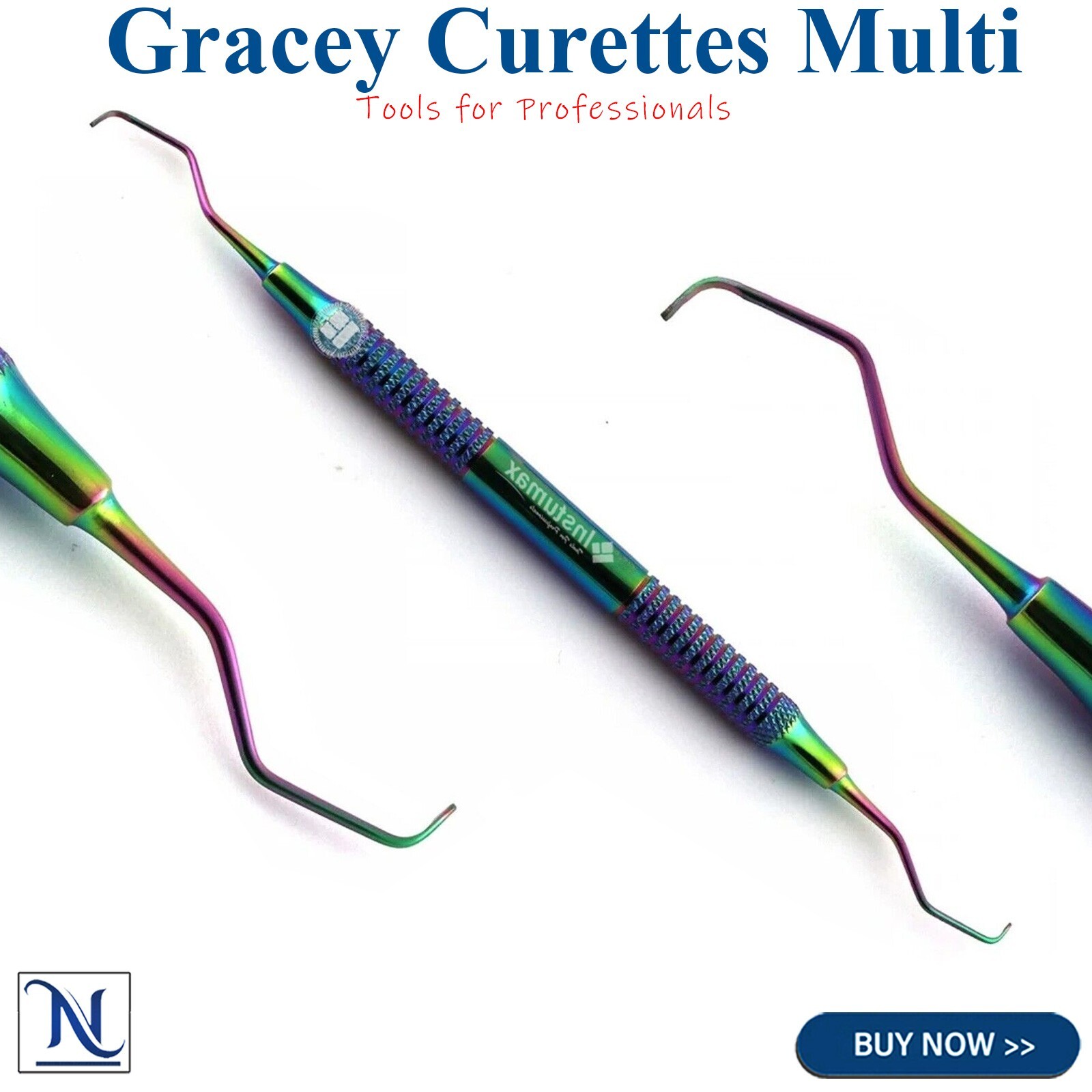 7 Pcs Dental Gracey Curettes Multi Color Periodontal Subgingival Scaling Scalers