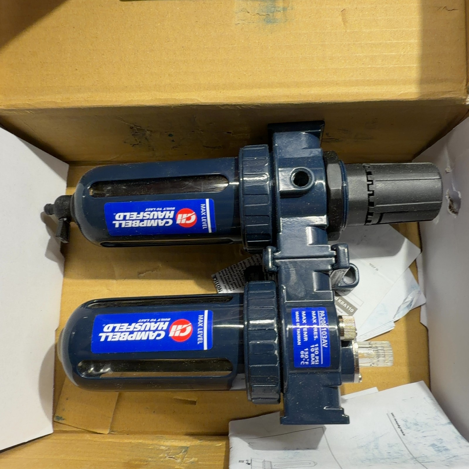 3-in-1 FRL Air Filter Regulator Lubricator for Campbell Hausfeld 3/8 NPT
