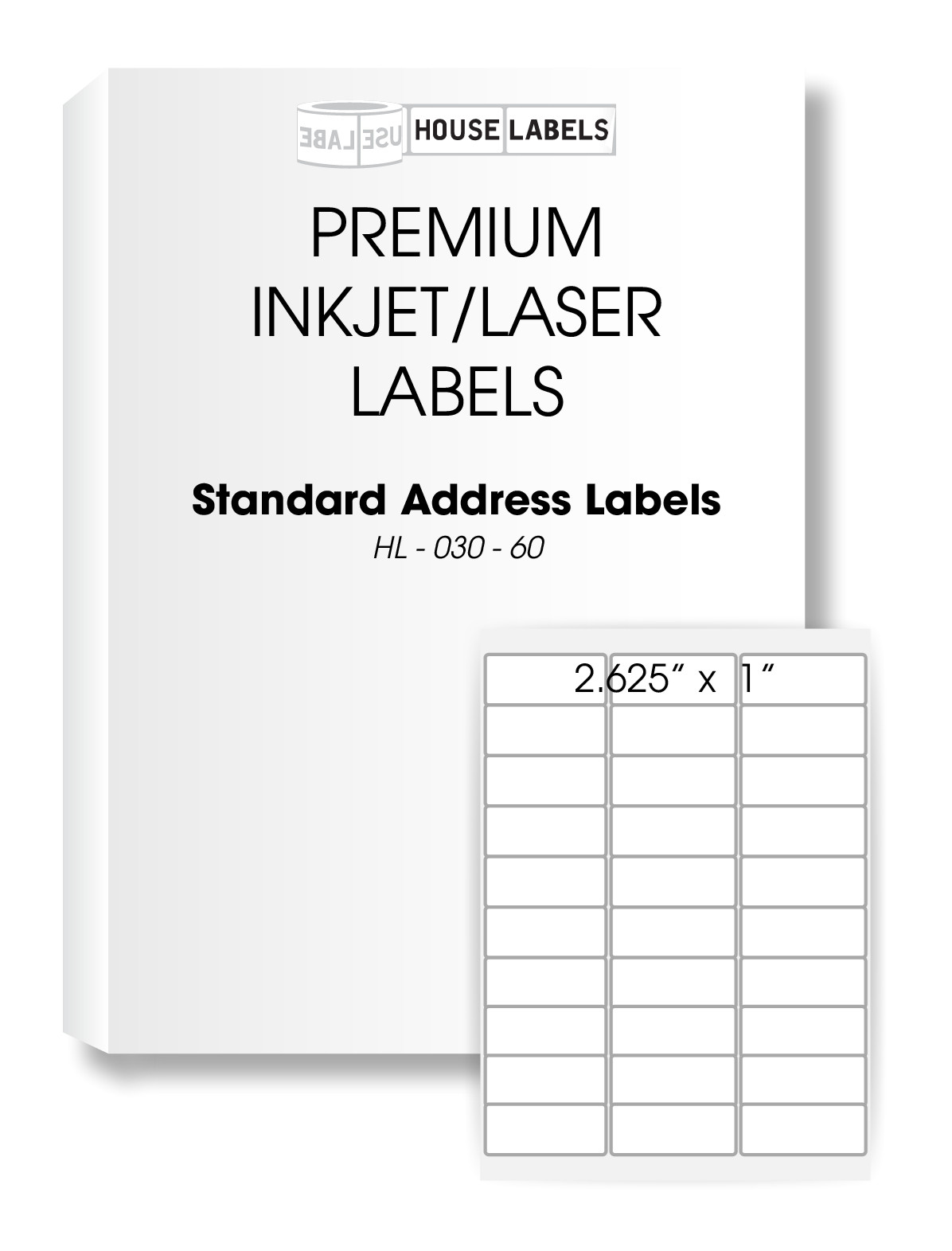 50 Sheets 1500 Labels FBA 1 x 2 5/8 Address Mailing Labels 30 UP 1 x 2.625