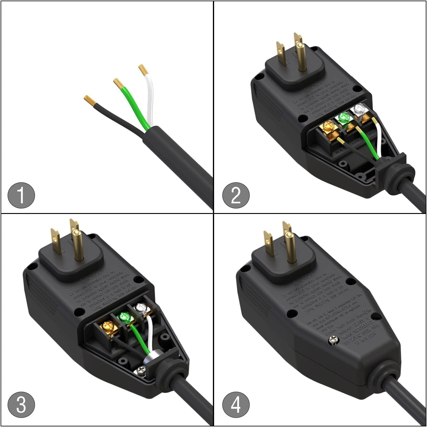 GFCI Replacement Plug Assembly Auto Reset 15 Amp 3 Prongs, 5 Years Warranty