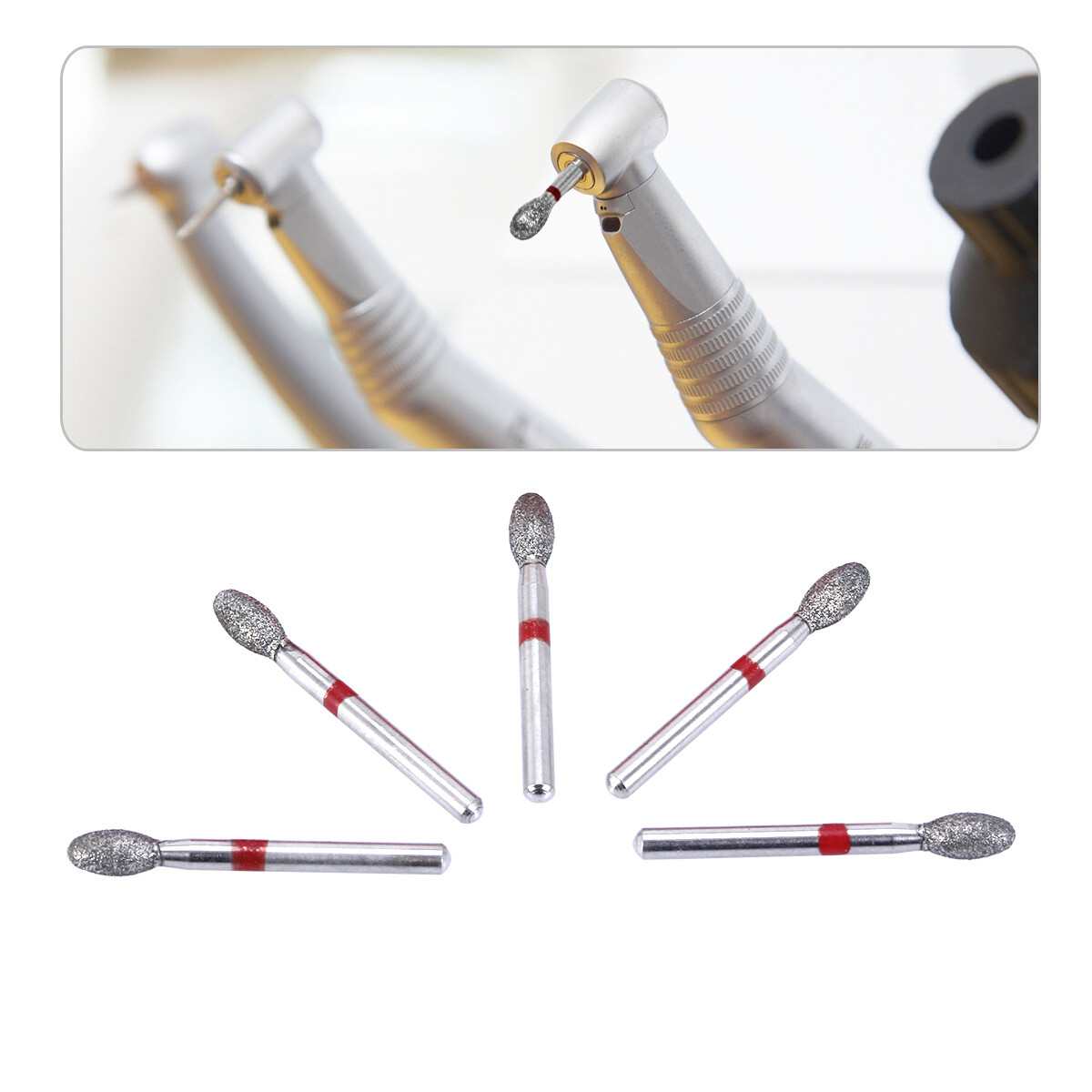 100pcs AZDENT Dental Diamond Burs FG Burs Drill Composite Polishing Kit