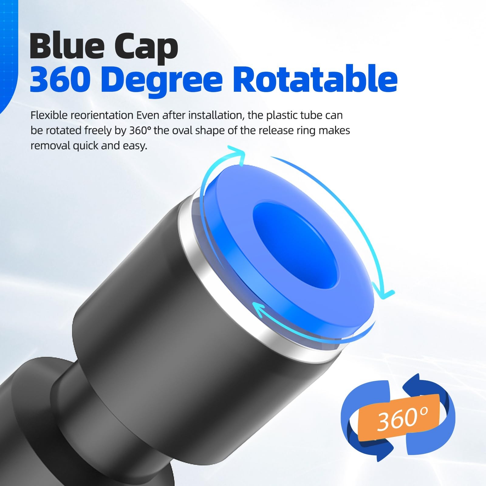 50PCS Quick Connect Air Hose 1/4″-5/16″-5/32″-3/8-/1/2″OD(50pcs), Black/Blue
