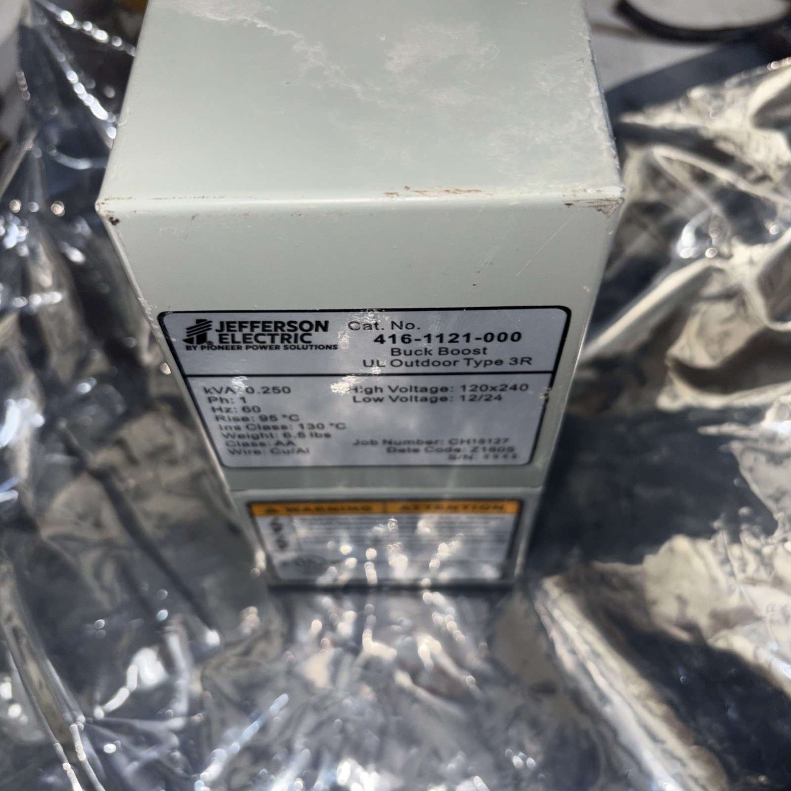 Jefferson Electric Transformer Buck Boost 416-1121-000 120×240 *30 Day Warranty*