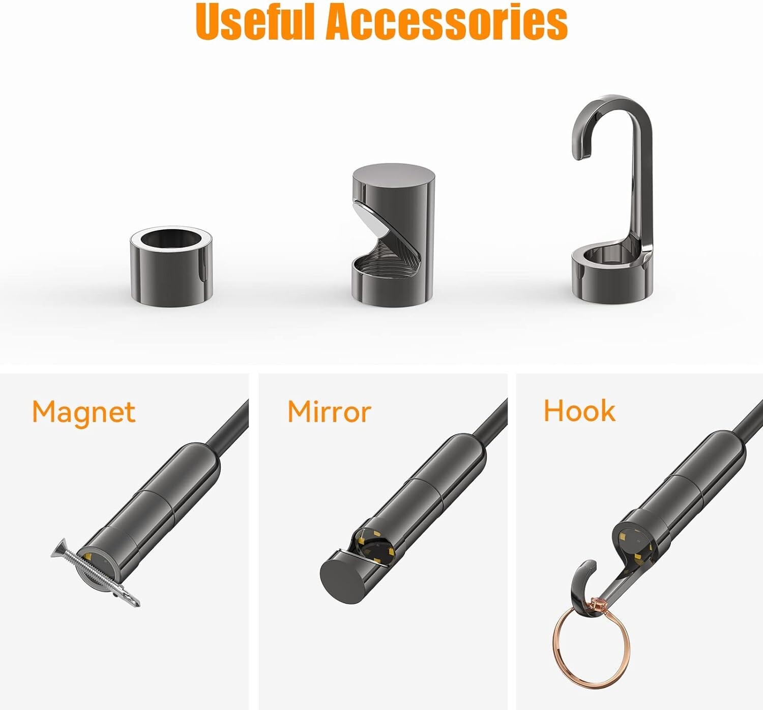 5MP Auto-Focus Endoscope USB Borescope Inspection Camera Semi-Rigid Cable 16.4ft
