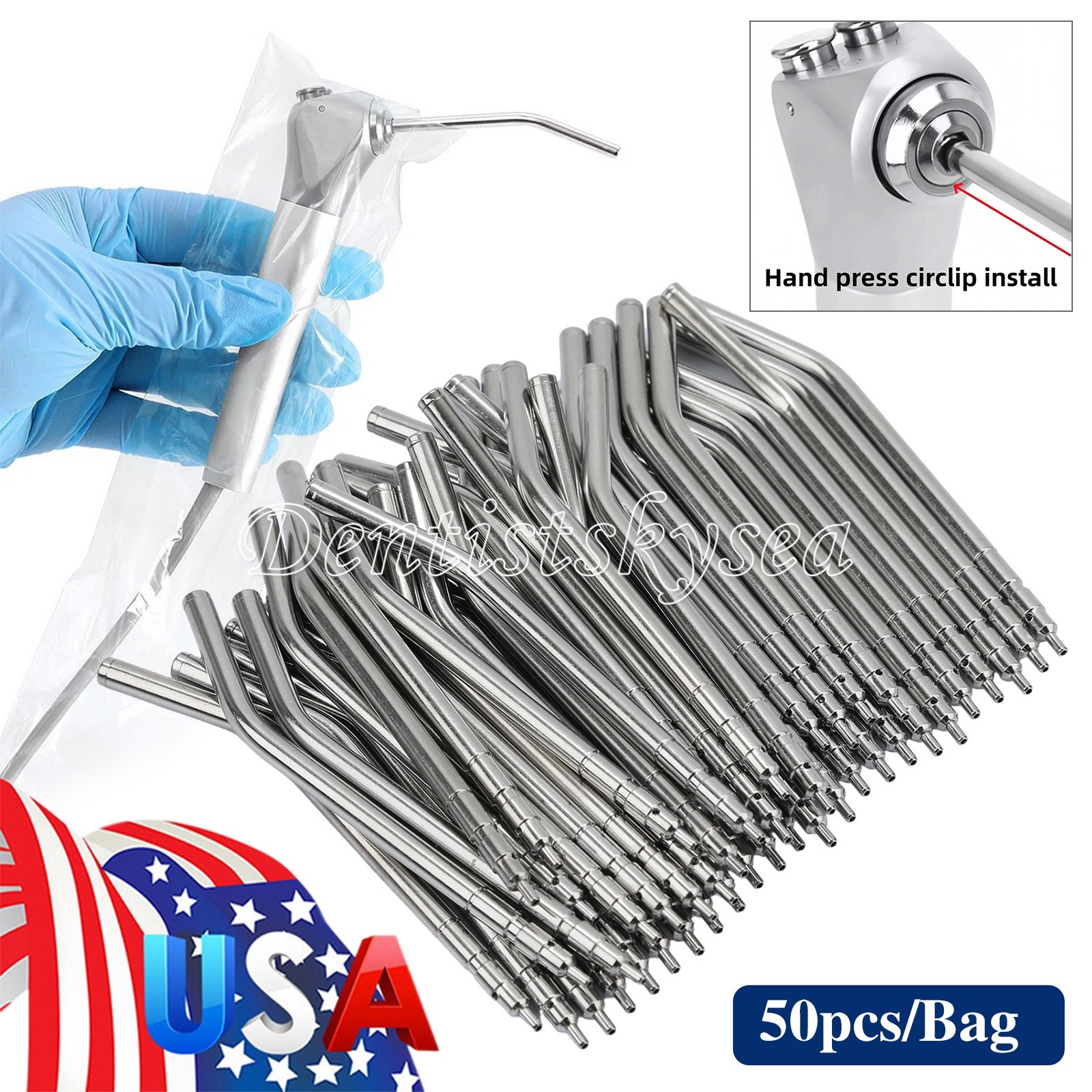 250 Air Water Spray Dental 3 Way Syringe Tips For 3 Way Tube Nozzles Tips /Tube