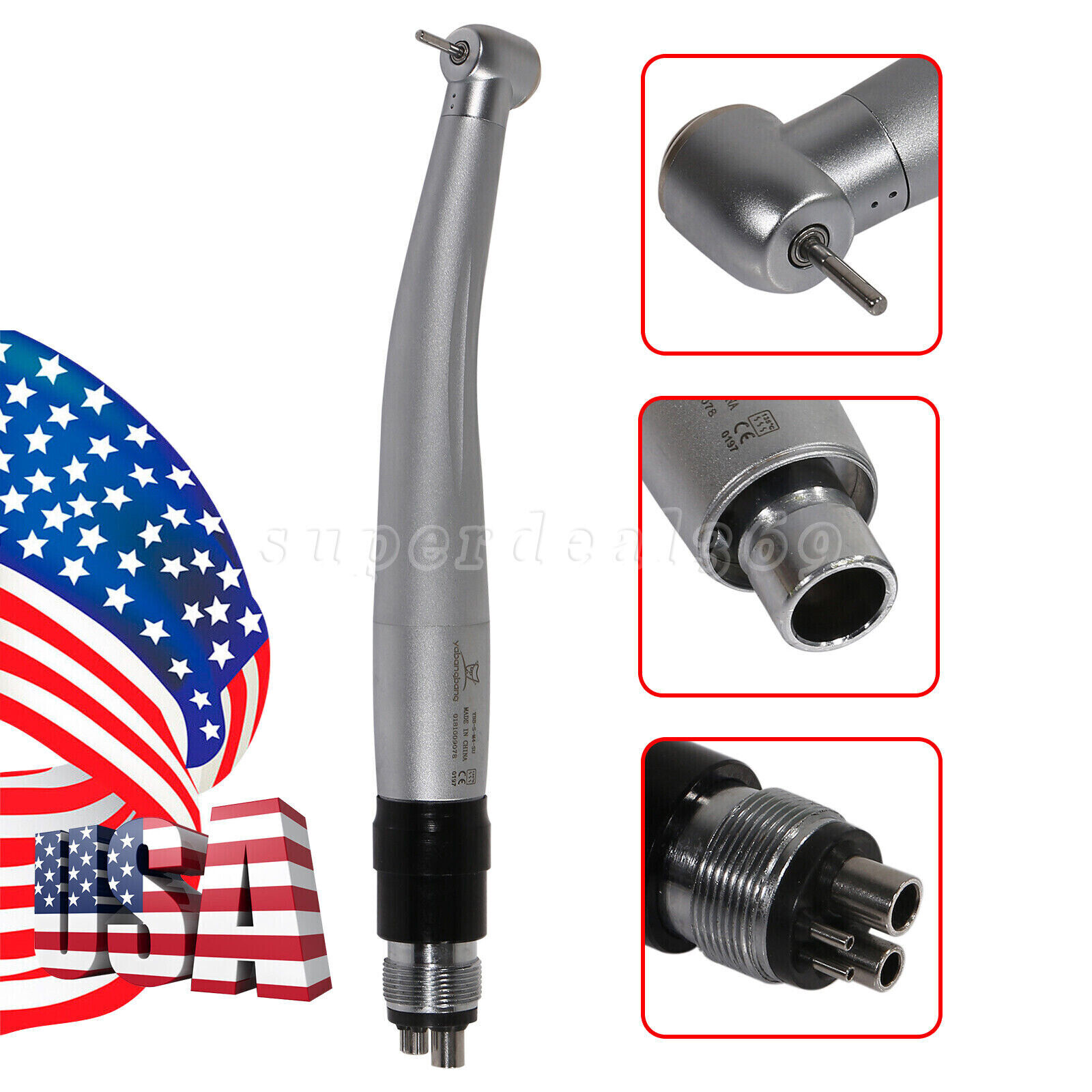 1/5* NSK Style Dental High Speed Turbine Handpiece w/ 4 Hole Coupler YBNK4 OR