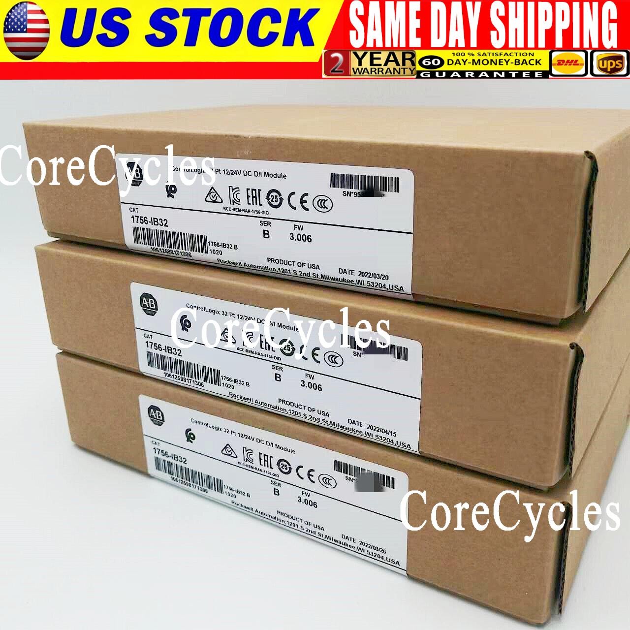 NEW- Allen Bradley 1756-IB32 AB SER B CONTROLOGIX 32 PT DC INPUT MODULE US USA