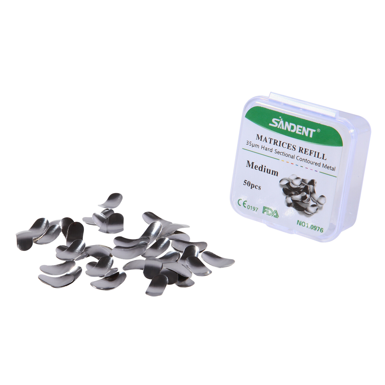 50Pcs/Pack Dental Metal Matrices Matrix Band Sectional Contoured Refill S/M/L
