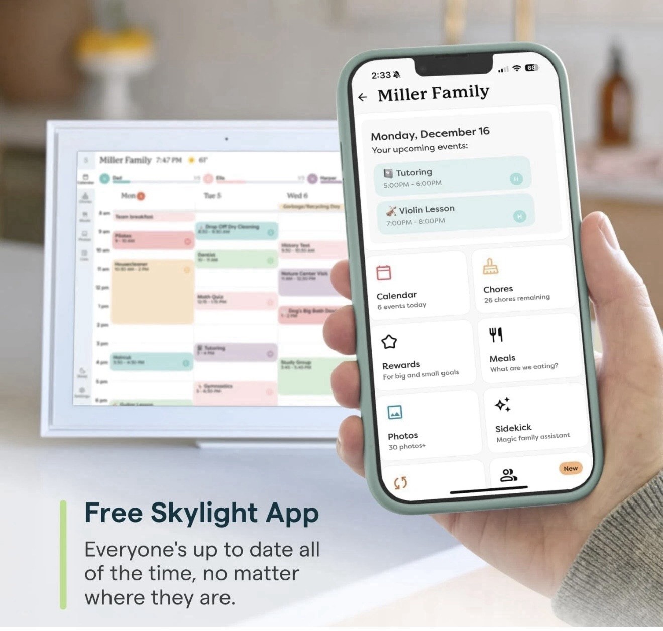 Skylight Calendar: 15-inch Wall Planner Digital Calendar & 15 – White