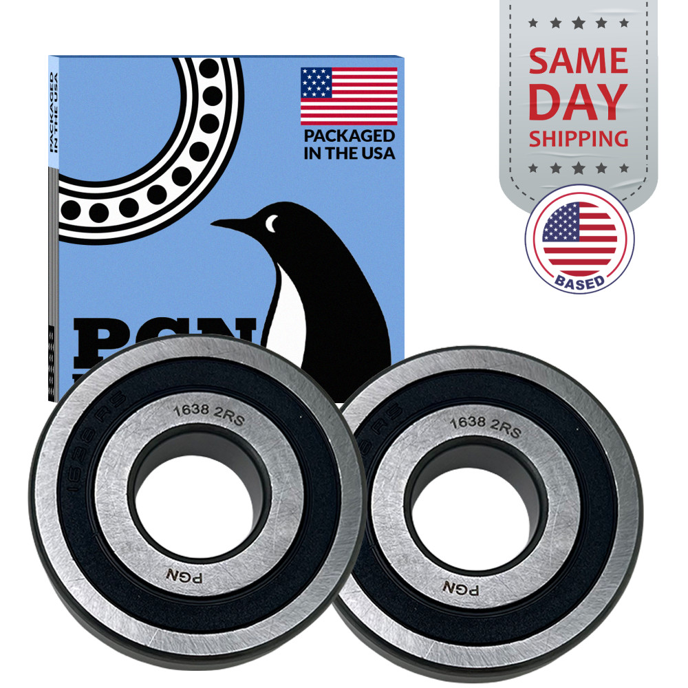 PGN (2 Pack) 1638-2RS Bearing – Lubricated Chrome Steel Sealed Ball Bearing
