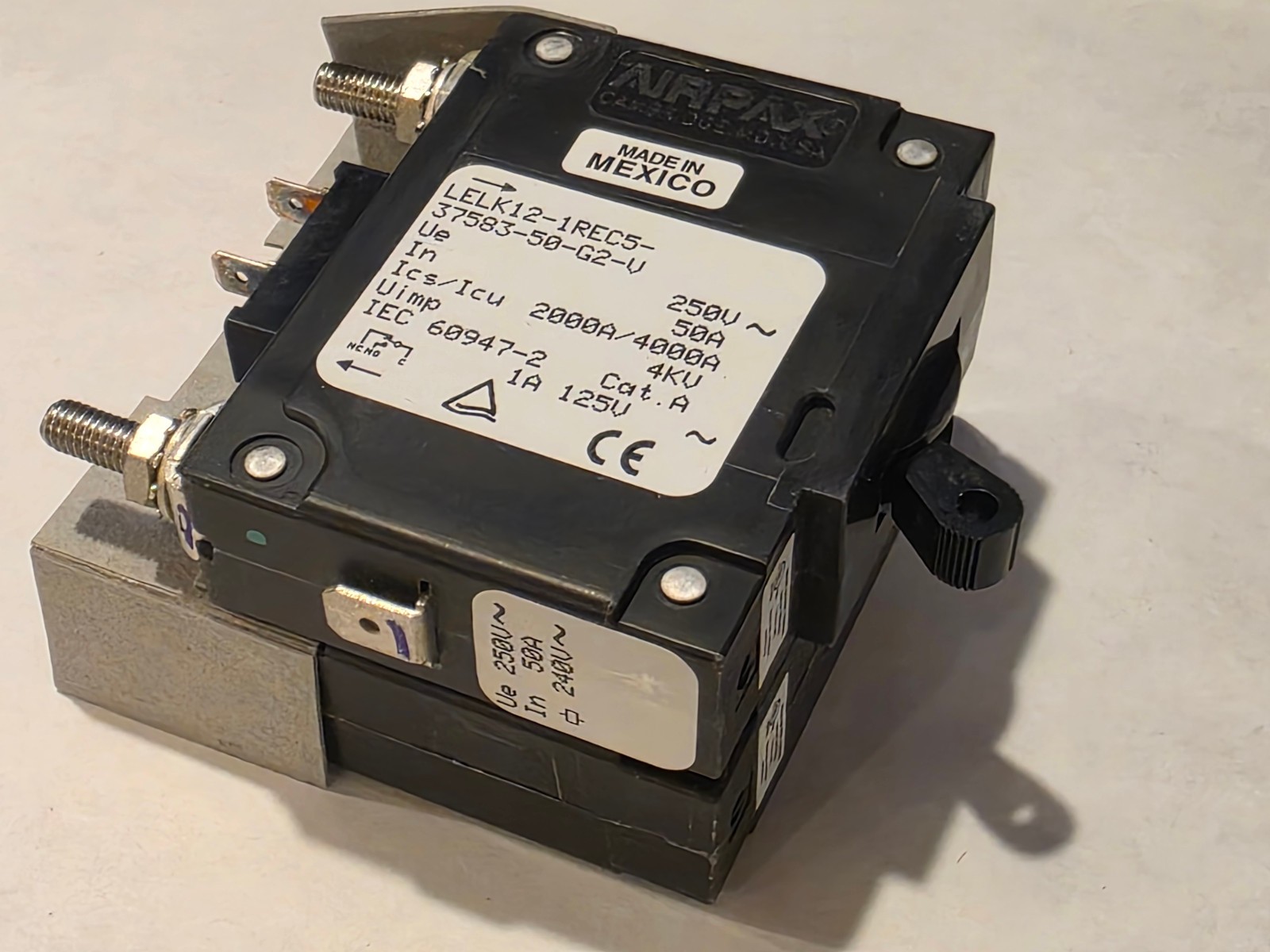 Airpax Circuit Breaker, LELK12-1REC5-37583-50-G2-V, 40A (NOS)