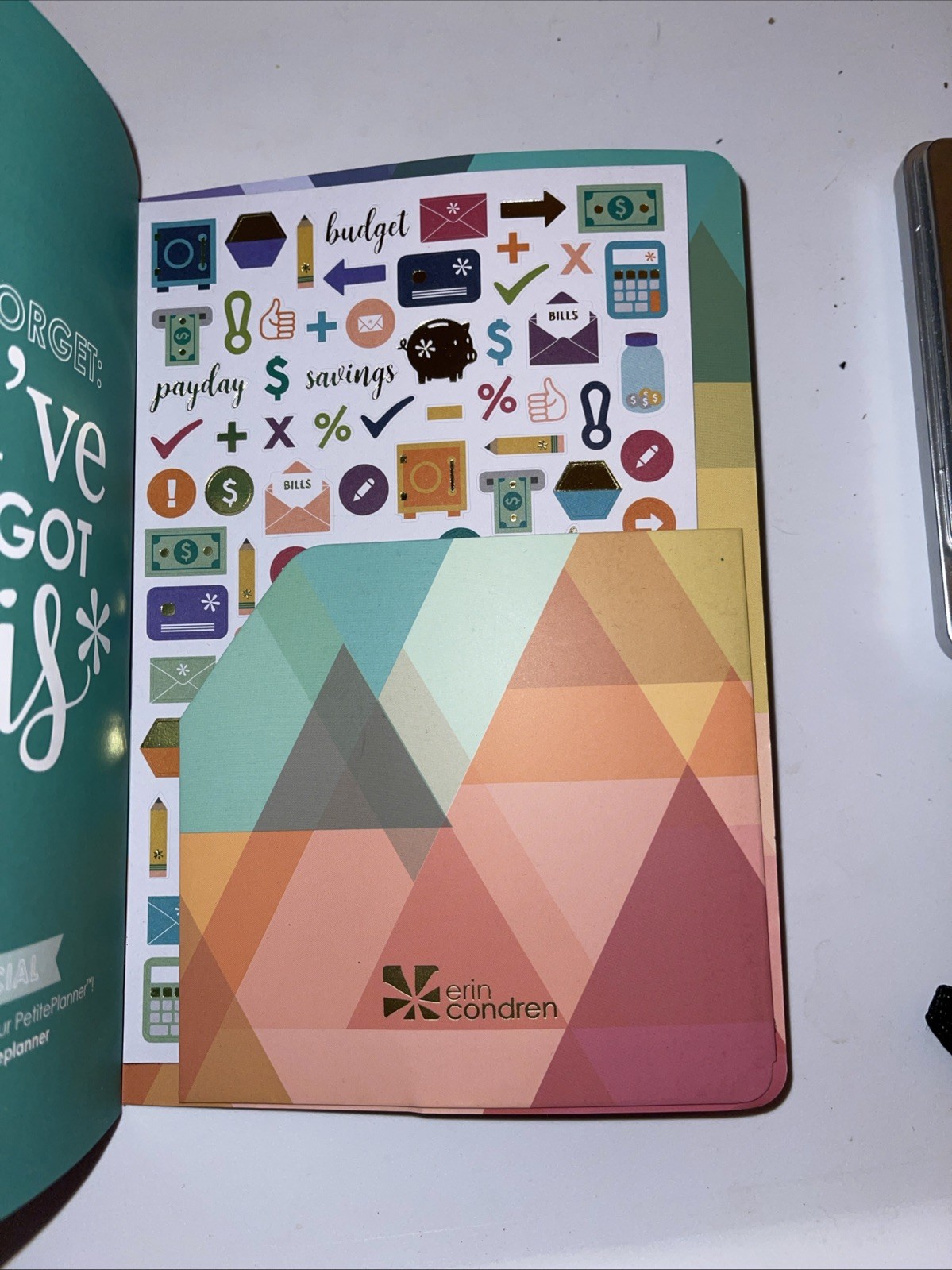 Erin Condren Budget Book 13 Month Planner Geometric Rainbow 8.5 in x 5.75 in