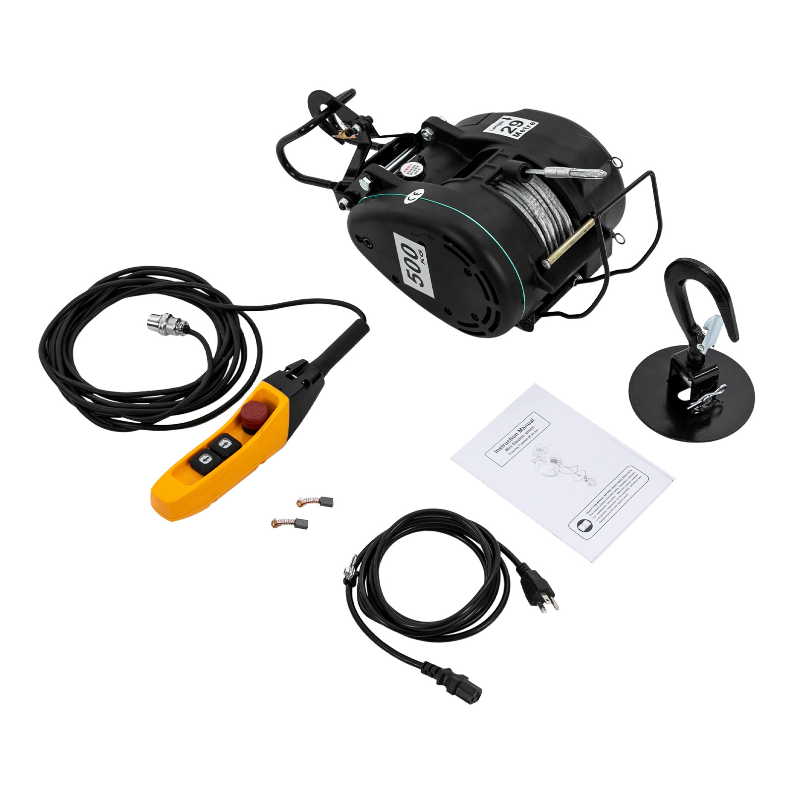 110V 50/60HZ Electric Hoist with Wired Control Winch Lift 500kg/1102.31lbs NEW