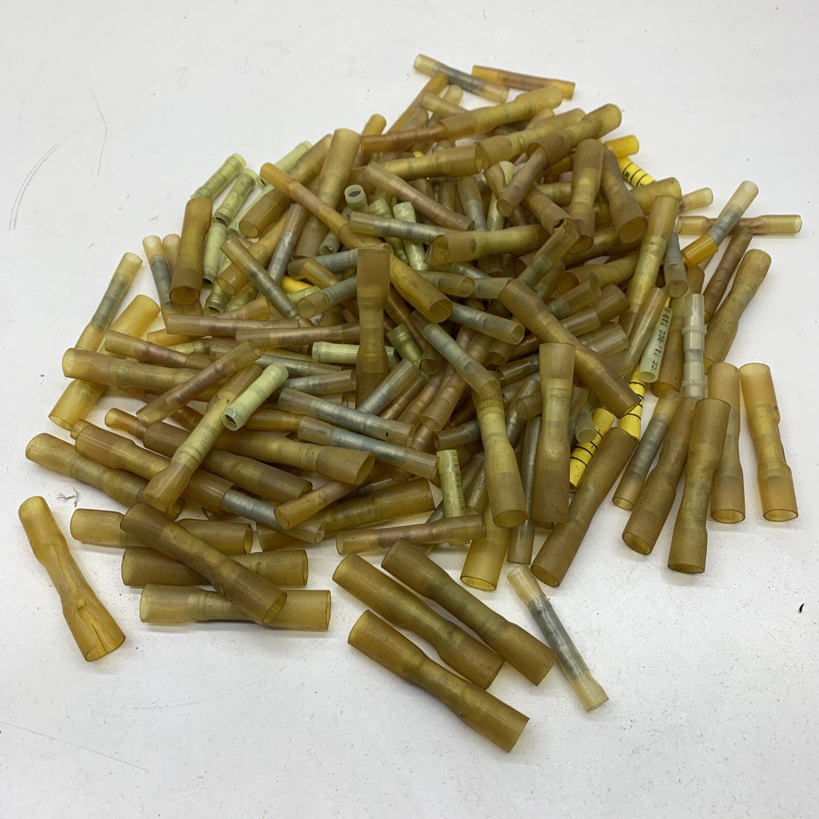Big Lot of (200) Mixed Assorted Wire Butt Splices Unions 12-10 and 14-10 AWG